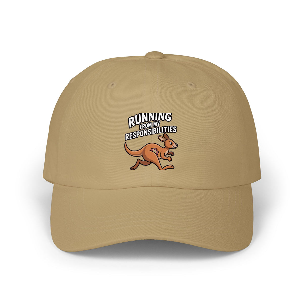 Running From My Responsibilities Dad Hat, Funny Kangaroo Cap, Cute Cartoon Animal Embroidered Hat, Funny Adulting Gift Cap