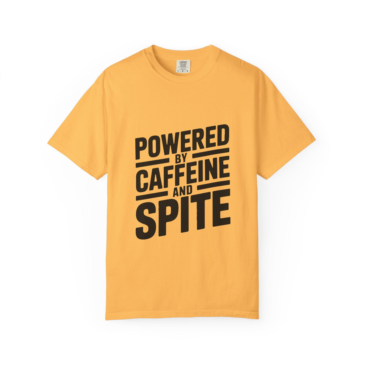 Powered By Caffeine And Spite Shirt, Funny Sarcastic Coffee T-Shirt, Bold Typography Tee, Sarcastic Gift for Coworker