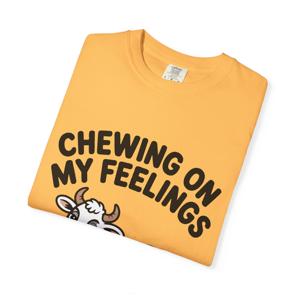 Chewing On My Feelings Cow Shirt, Funny Cow T-Shirt, Cute Cartoon Cow Tee, Sarcastic Farm Animal Gift, Mental Health Humor Shirt