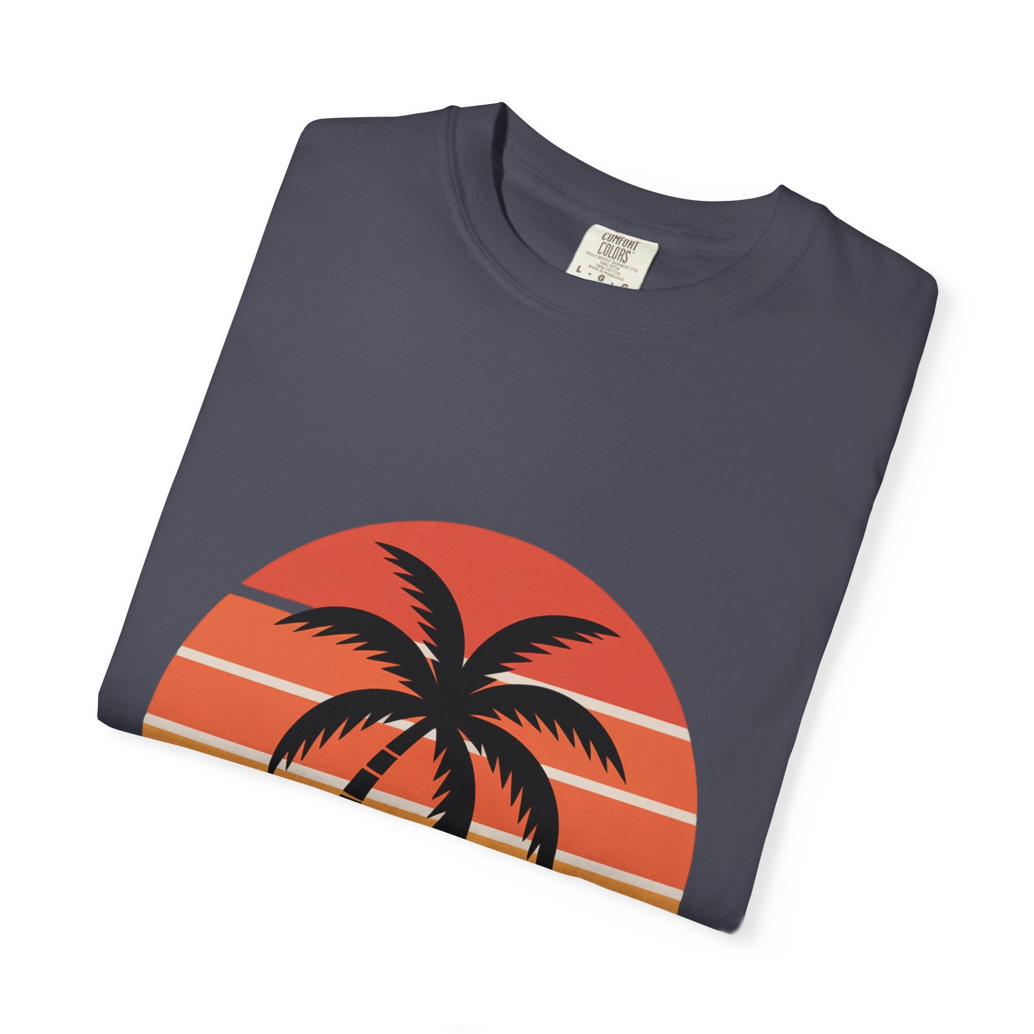 Salt Air Messy Hair Beach Shirt, Retro Sunset Badge T-Shirt, Vintage Palm Tree Wave Tee, Summer Vacation Gift
