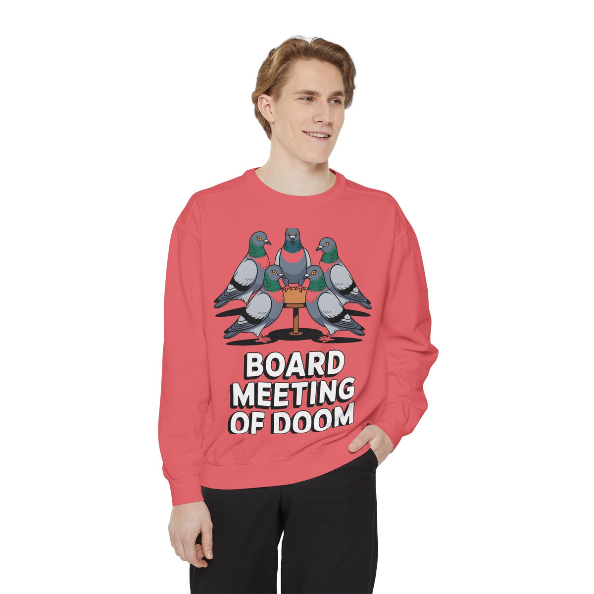 Funny Pigeon Sweatshirt, Board Meeting Of Doom Crewneck, Office Humor Bird Gift, Funny Coworker Sweater