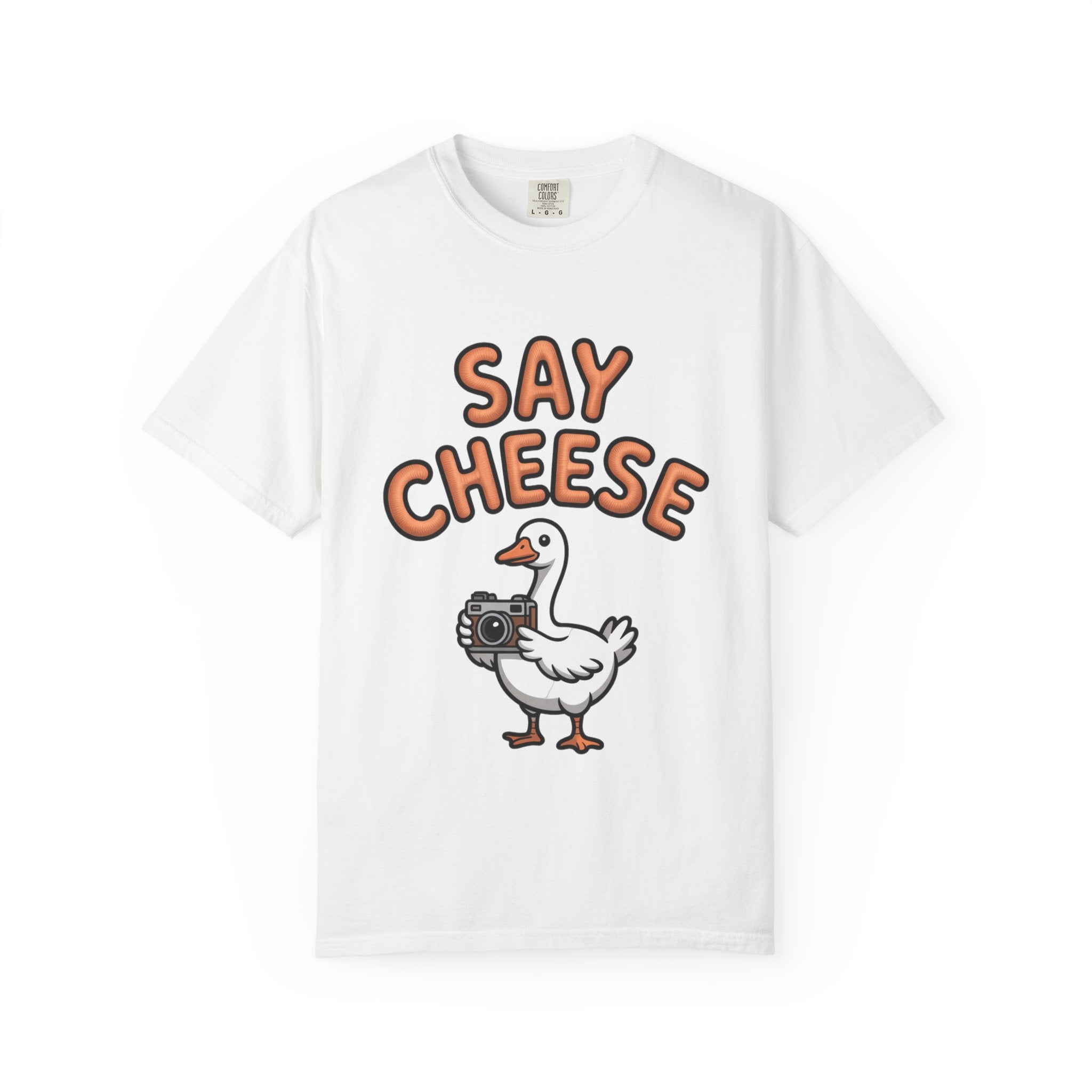 Say Cheese Goose Shirt, Funny Camera Goose T-Shirt, Cute Cartoon Goose Lover Gift, Photography Shirt for Photographer