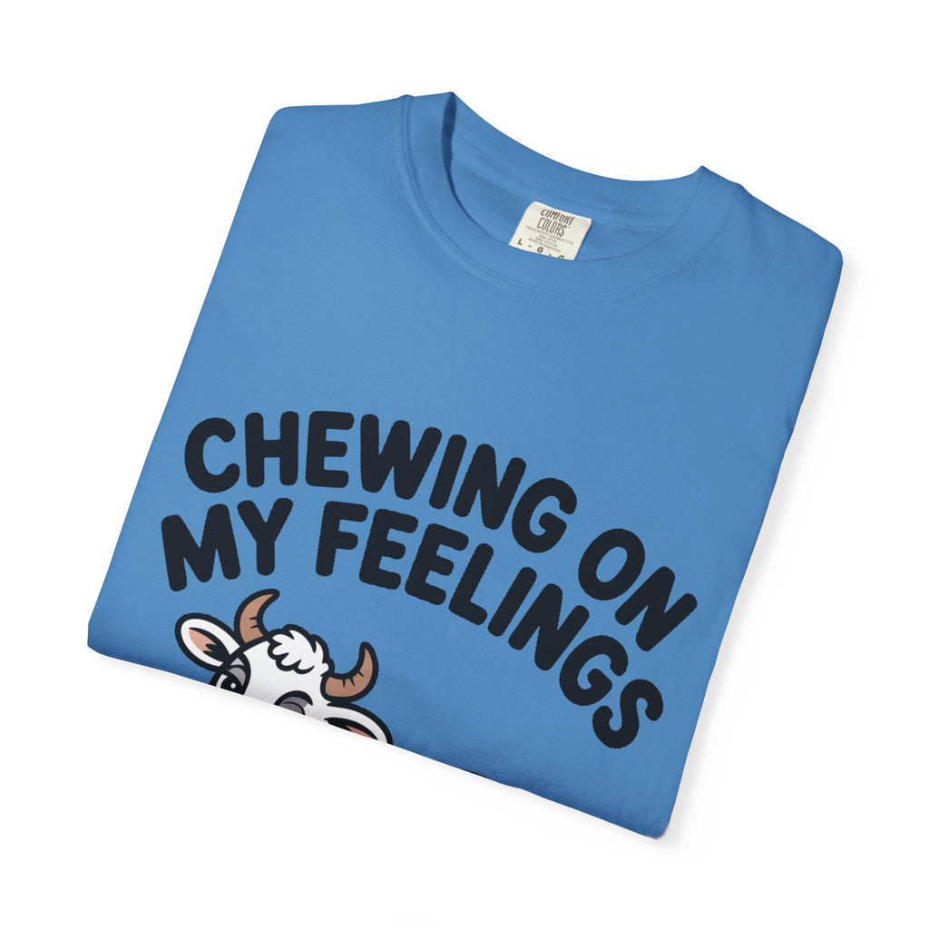 Chewing On My Feelings Cow Shirt, Funny Cow T-Shirt, Cute Cartoon Cow Tee, Sarcastic Farm Animal Gift, Mental Health Humor Shirt