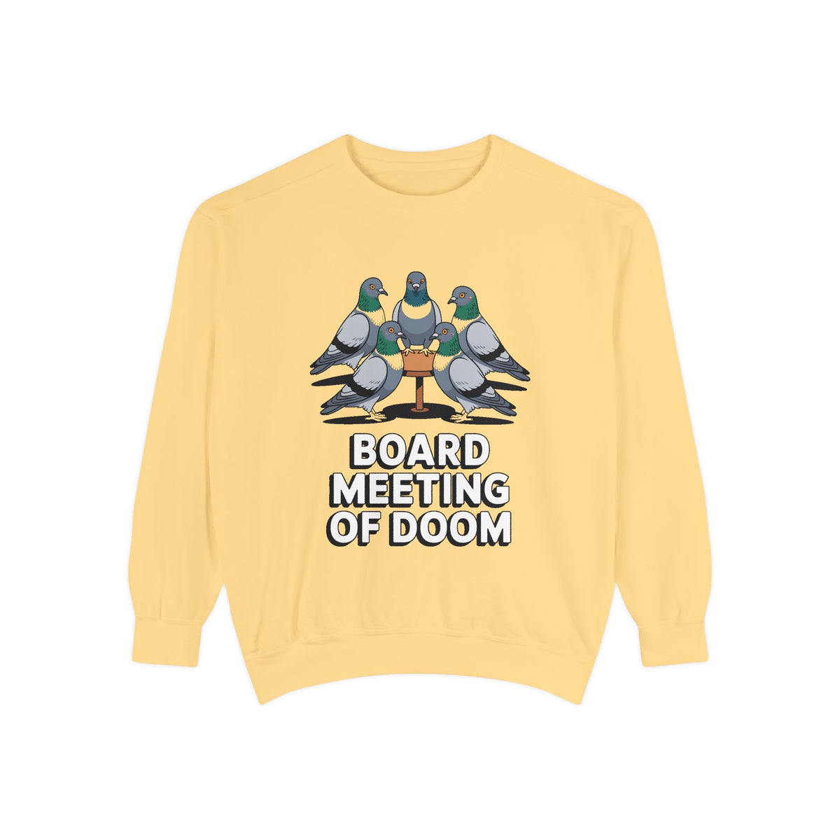 Funny Pigeon Sweatshirt, Board Meeting Of Doom Crewneck, Office Humor Bird Gift, Funny Coworker Sweater