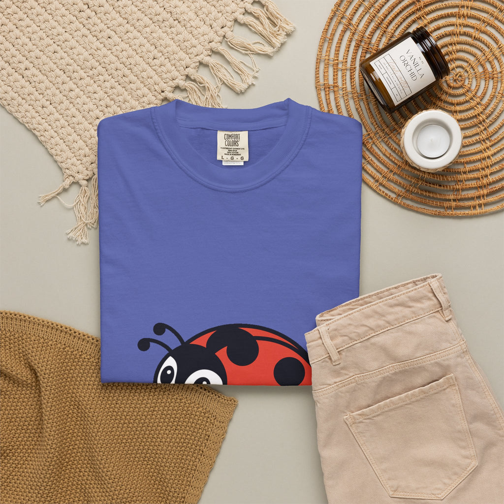 Cute Ladybug T-Shirt, Ladybug On A Leaf Shirt, Garden Bug Lover Gift, Nature Insect Graphic Tee, Kids Ladybug Shirt