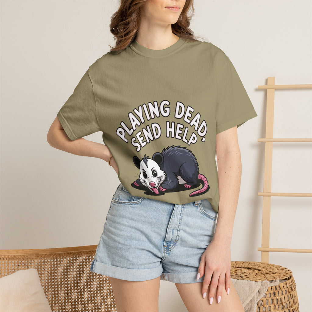Funny Opossum Shirt, Playing Dead Send Help T-Shirt, Cute Possum Lover Gift, Sarcastic Animal Tee