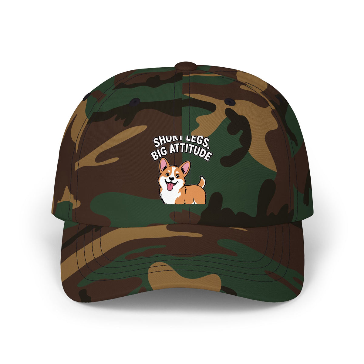 Short Legs Big Attitude Corgi Dad Cap, Funny Corgi Embroidered Hat, Cute Dog Lover Gift, Corgi Owner Cap, Unstructured 6-Panel Hat