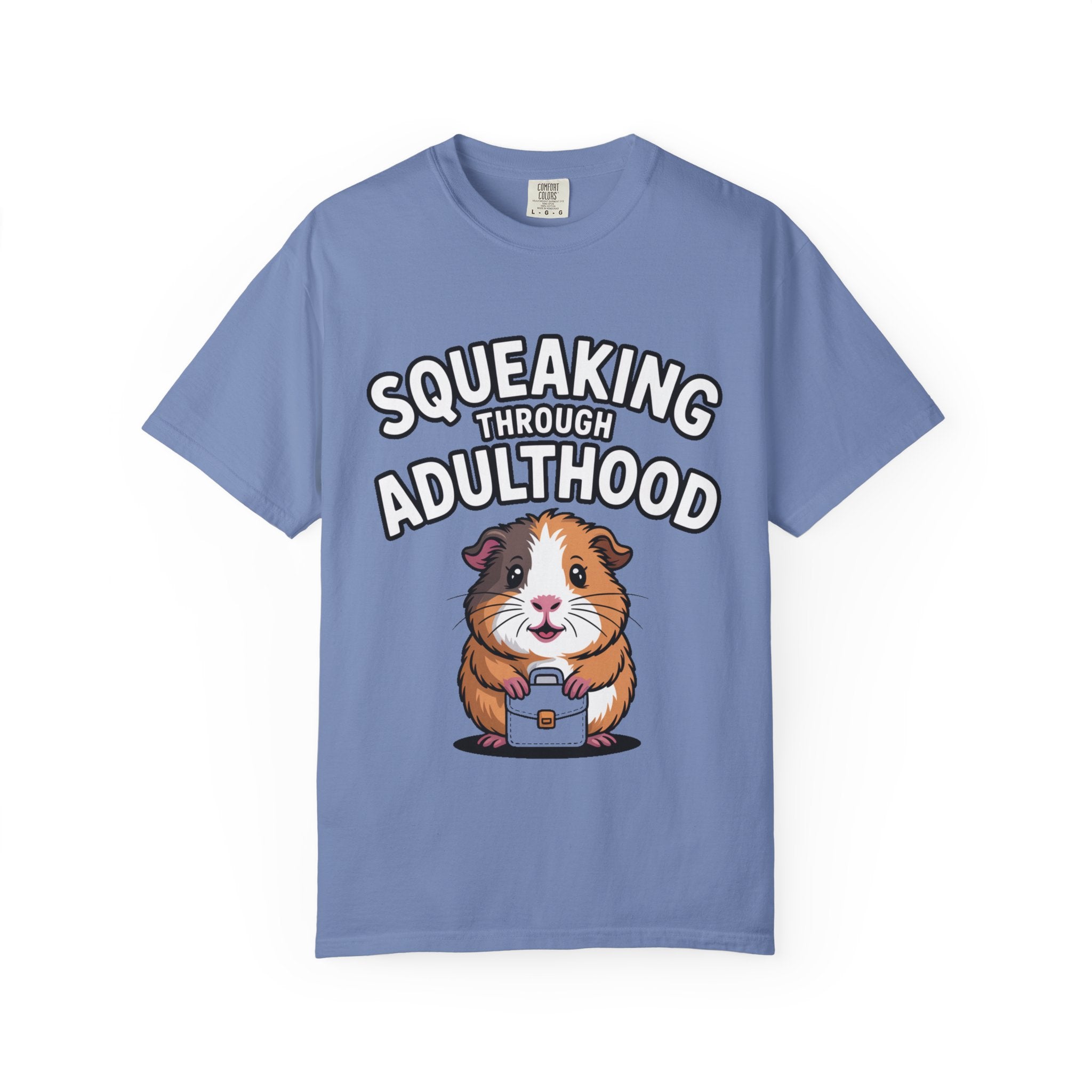 Guinea Pig Squeaking Through Adulthood Shirt, Funny Guinea Pig T-Shirt, Adulting Humor Tee, Cute Guinea Pig Lover Gift