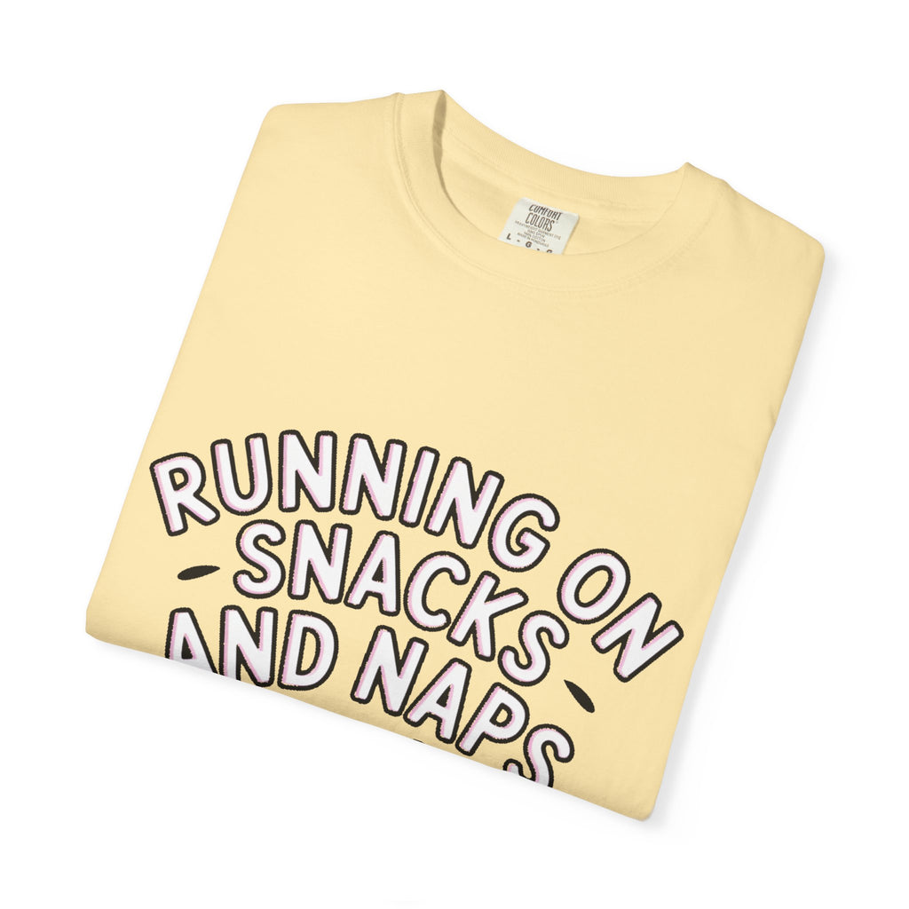 Funny Pug Shirt, Running On Snacks And Naps T-Shirt, Cute Pug Lover Gift, Napping Dog Tee, Lazy Dog Graphic Shirt