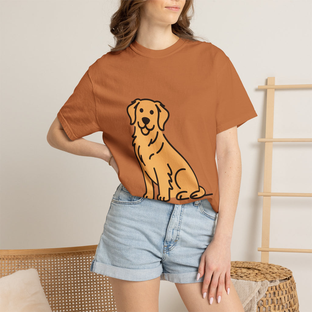 Golden Retriever Shirt, Minimalist Dog Silhouette T-Shirt, Cute Line Art Dog Lover Gift, Retriever Mom Dad Tee