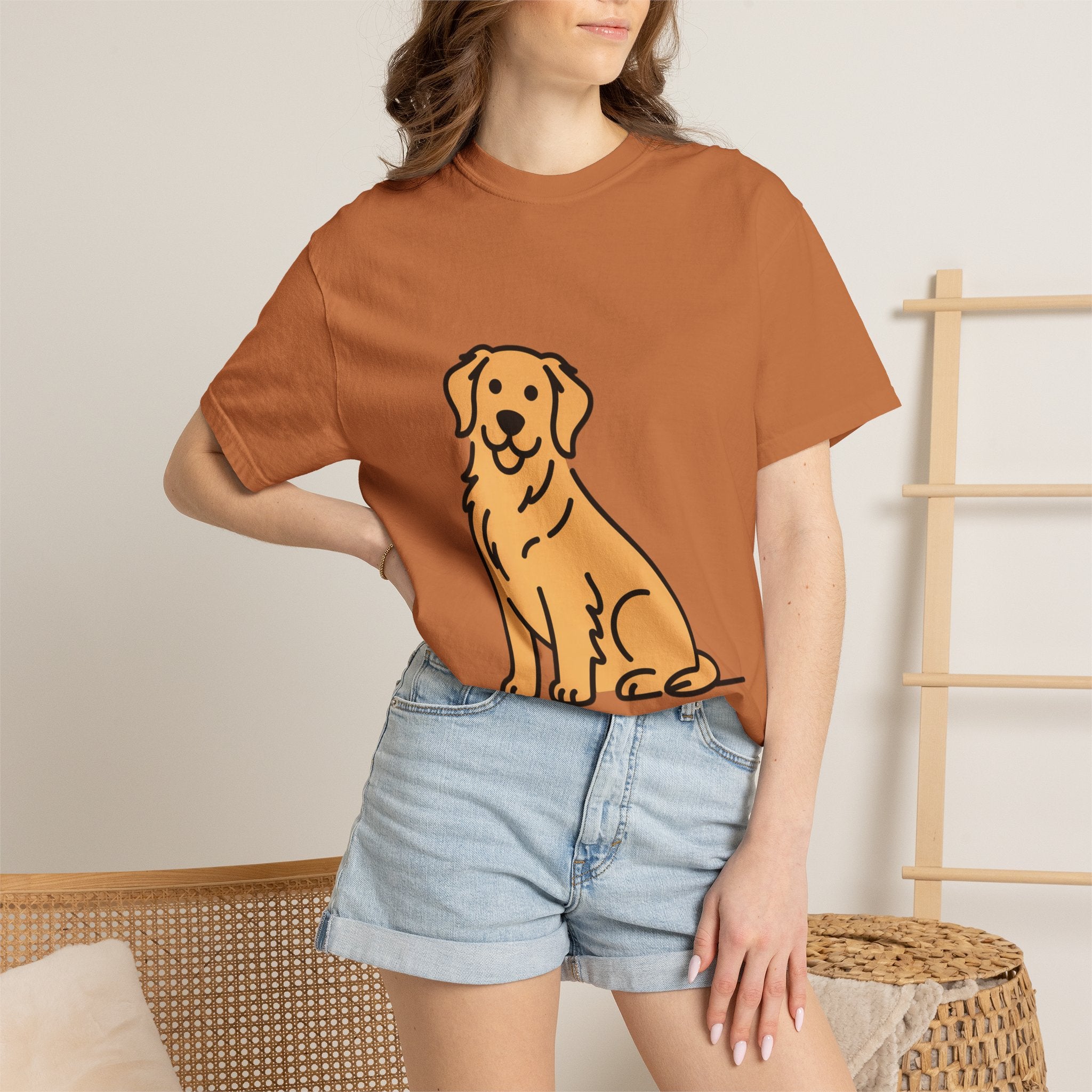 Golden Retriever Shirt, Minimalist Dog Silhouette T-Shirt, Cute Line Art Dog Lover Gift, Retriever Mom Dad Tee