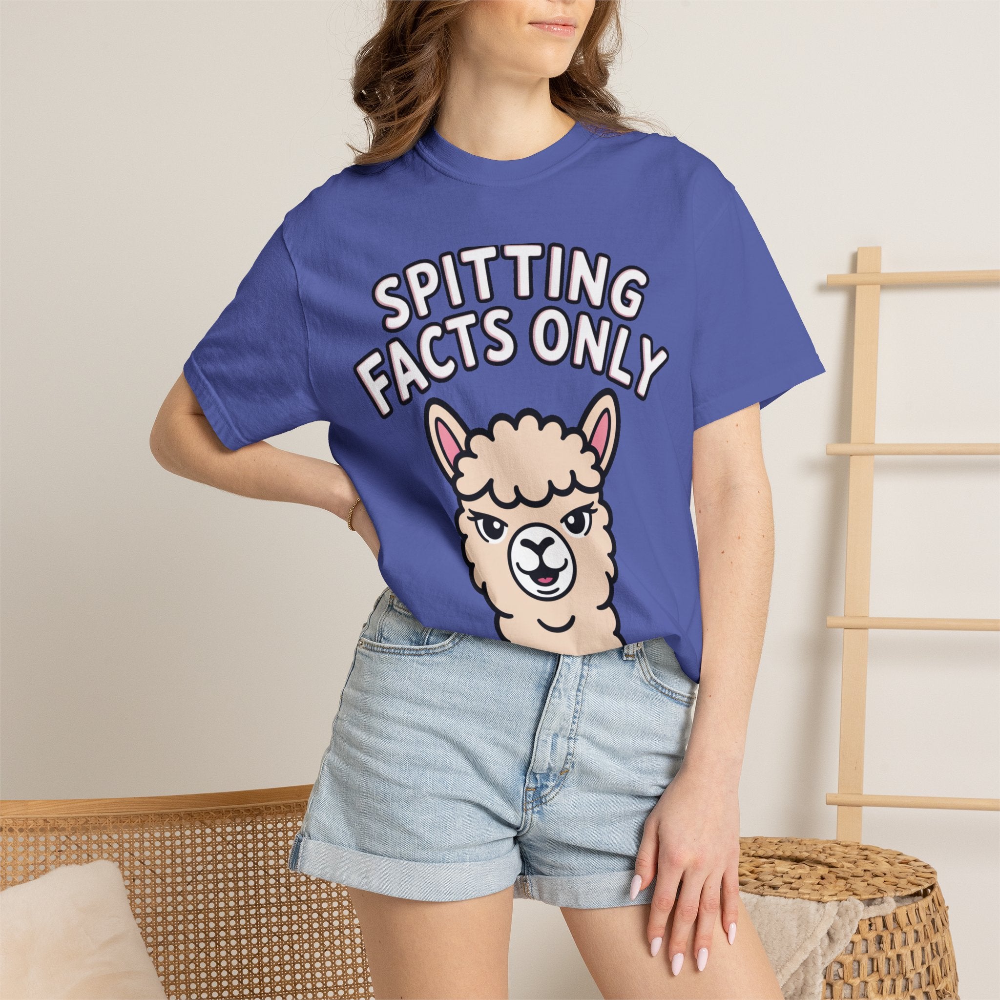 Funny Alpaca Shirt, Spitting Facts Only T-Shirt, Sassy Alpaca Tee, Cute Alpaca Lover Gift, Funny Animal Graphic Shirt