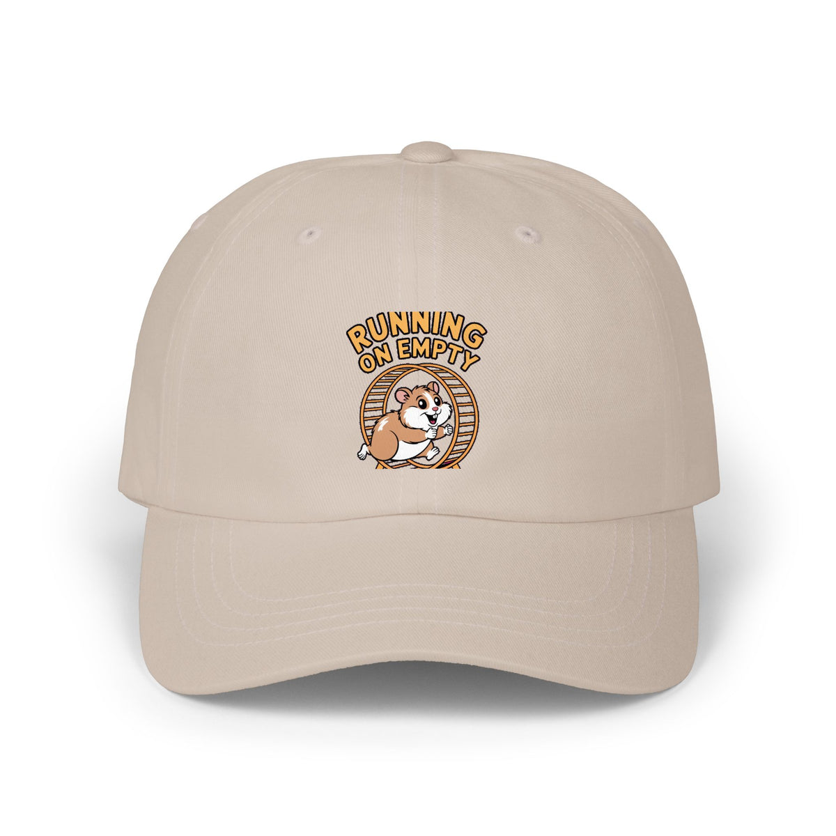 Running On Empty Hamster Dad Cap, Funny Tired Hamster Hat, Cute Wheel Hamster Embroidered Cap, Sarcastic Gift for Him or Her