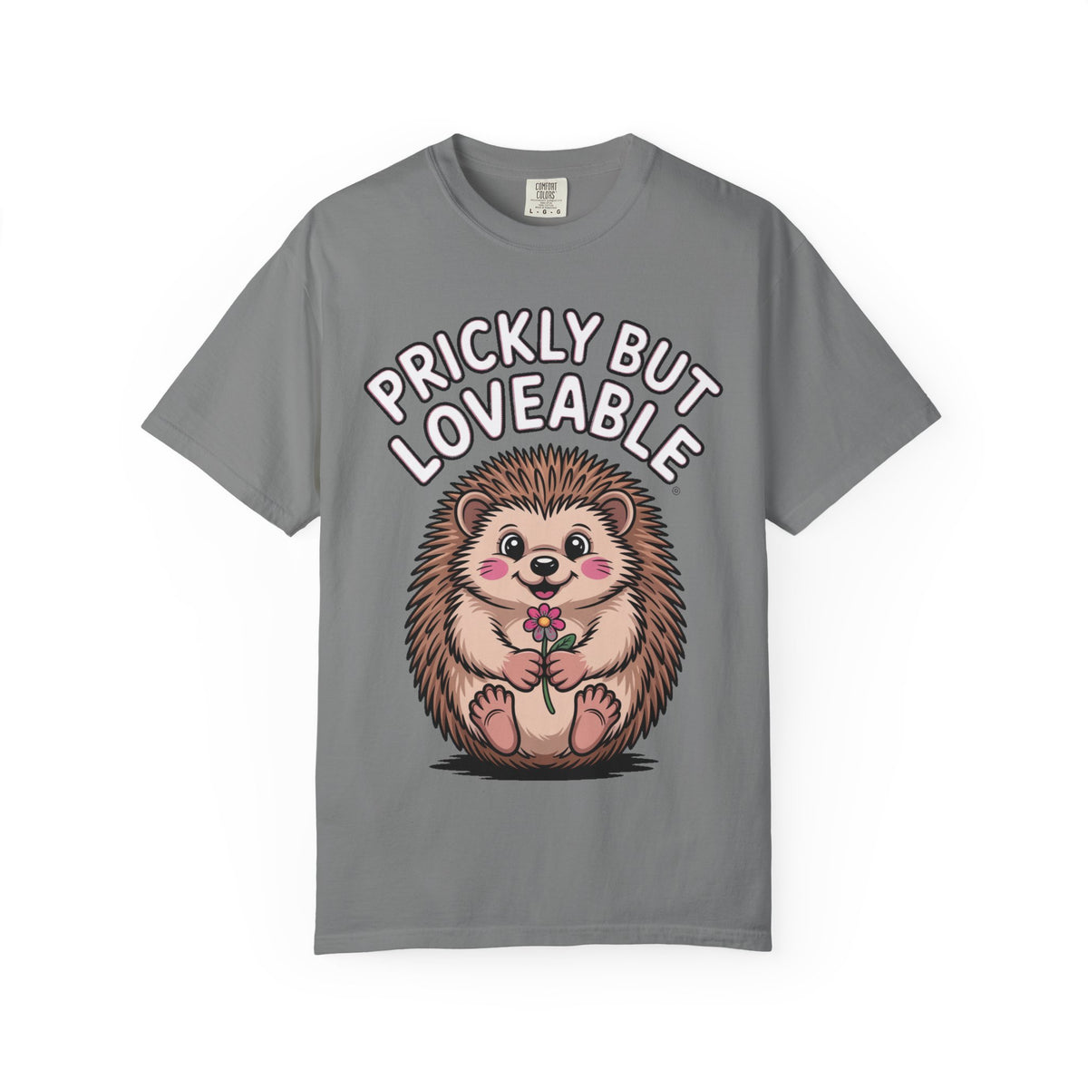 Prickly But Loveable Hedgehog Shirt, Cute Cartoon Hedgehog T-Shirt, Funny Animal Lover Gift, Flower Hedgehog Tee