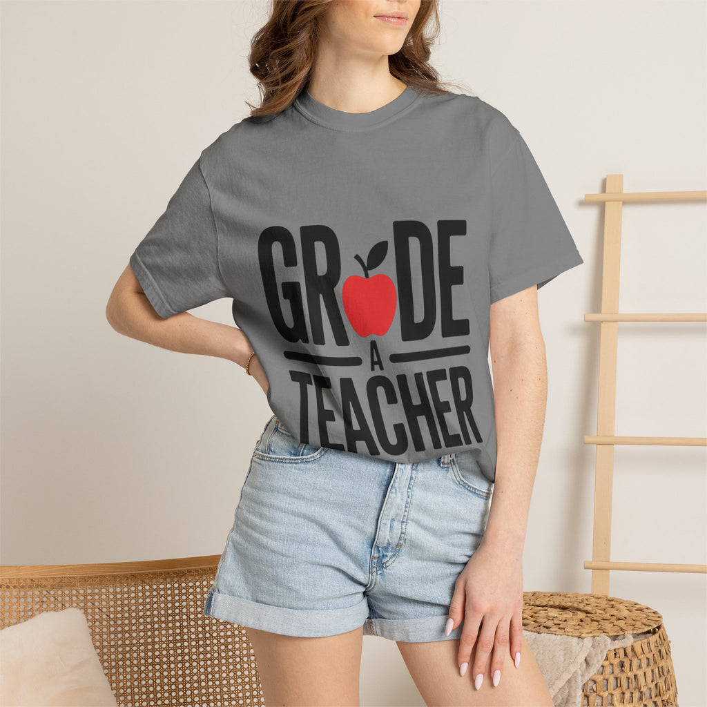 Grade A Teacher Shirt, Funny Apple Teacher T-Shirt, Cute Teacher Appreciation Gift, Back to School Tee for Teacher