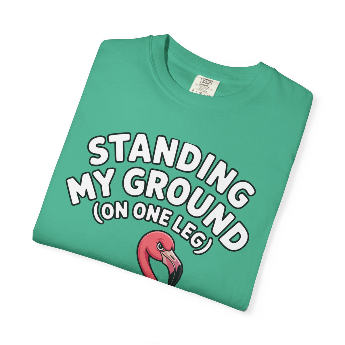 Standing My Ground Flamingo Shirt, Funny One Leg Flamingo T-Shirt, Sassy Bird Lover Gift, Cute Cartoon Flamingo Tee