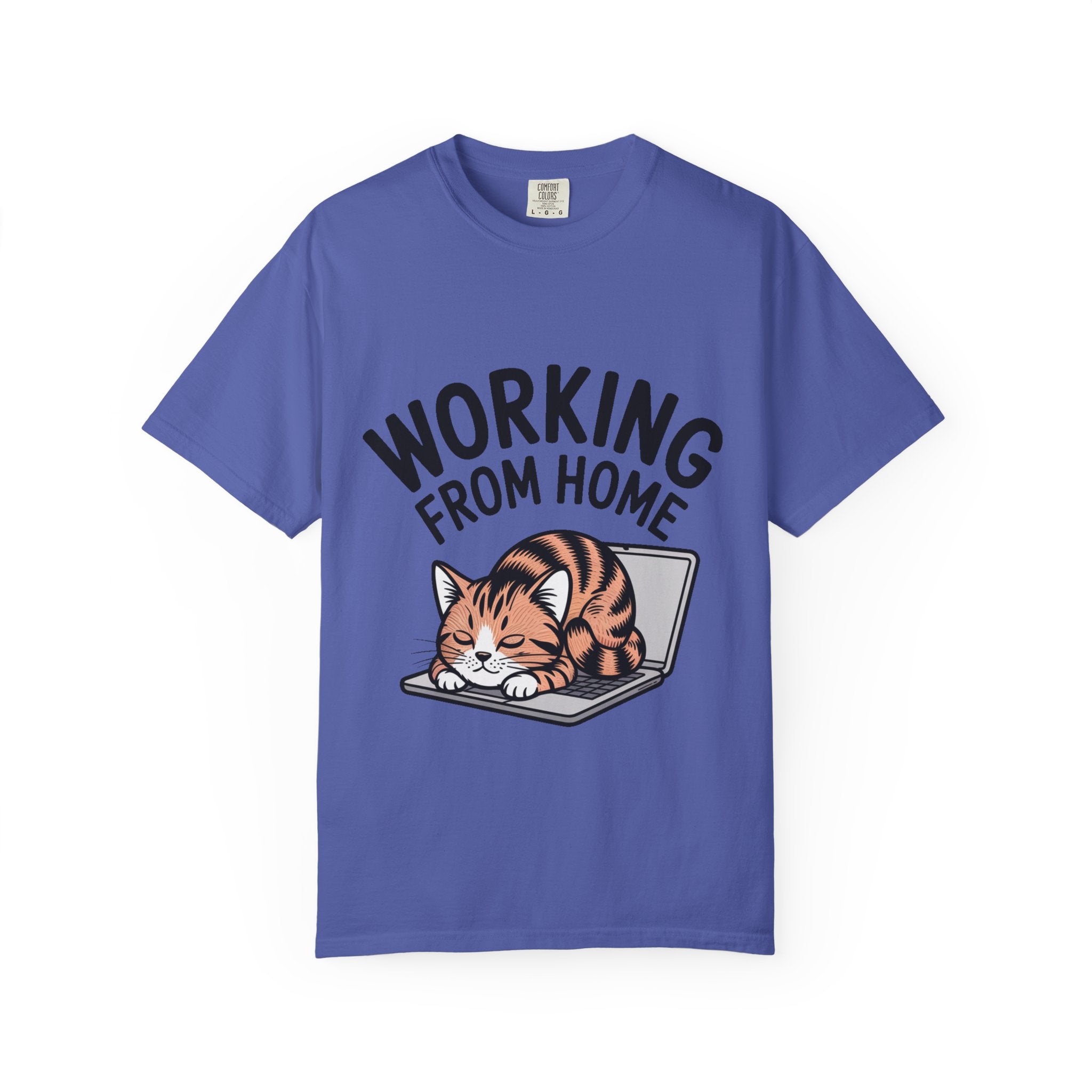 Working From Home Cat Shirt, Funny Cat Lover T-Shirt, Cute Cat Keyboard Tee, Remote Work Gift, WFH Cat Lover Graphic Shirt