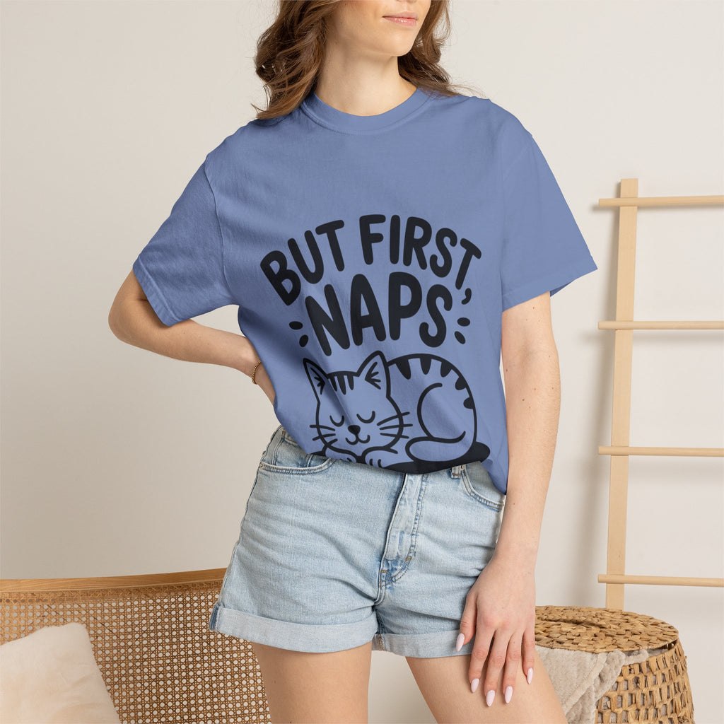 But First Naps Cat Shirt, Funny Sleepy Cat T-Shirt, Cute Napping Kitten Tee, Cat Lover Gift, Nap Lover Shirt