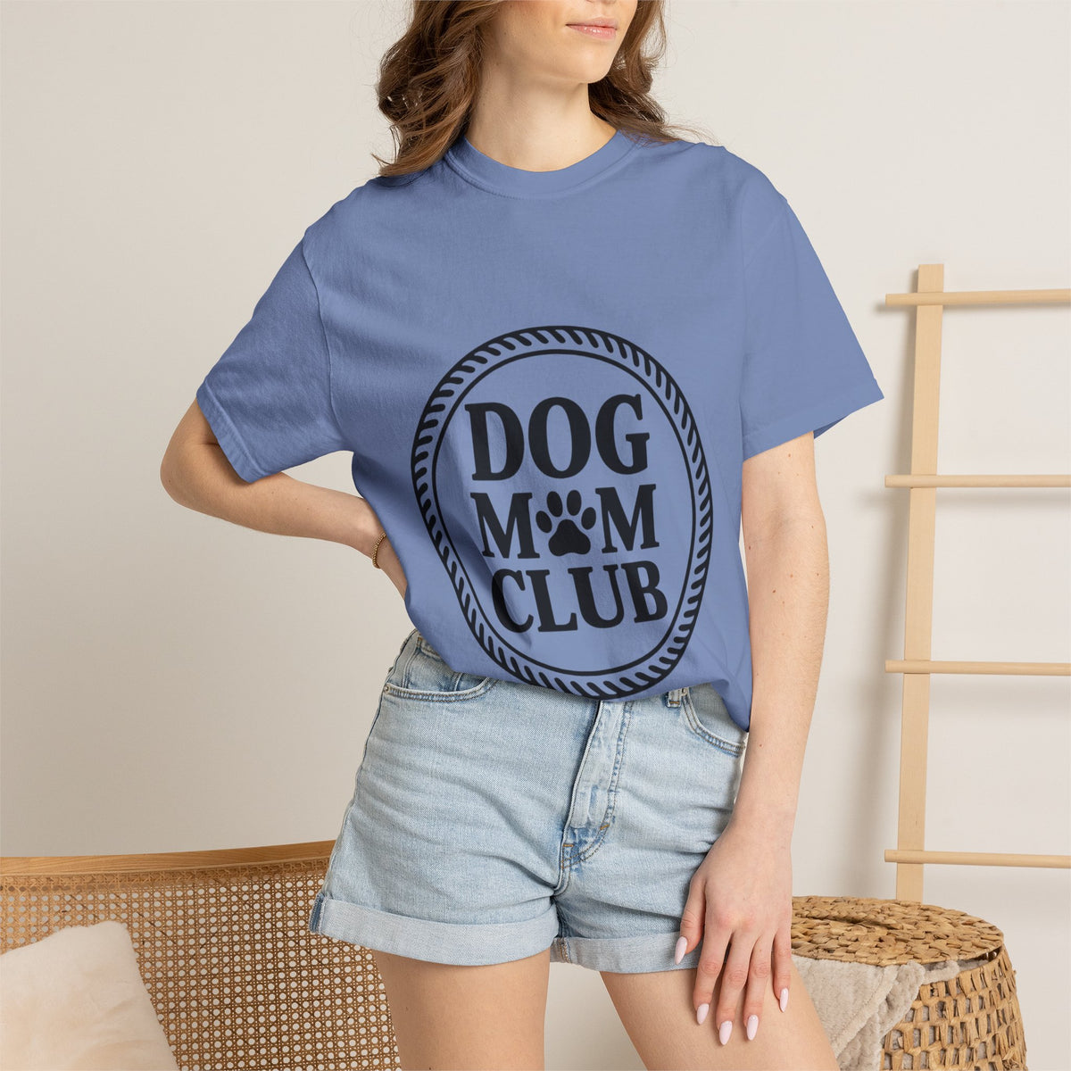 Dog Mom Club Badge Shirt, Vintage Stamp Dog Lover T-Shirt, Funny Dog Mom Gift, Minimalist Paw Print Tee