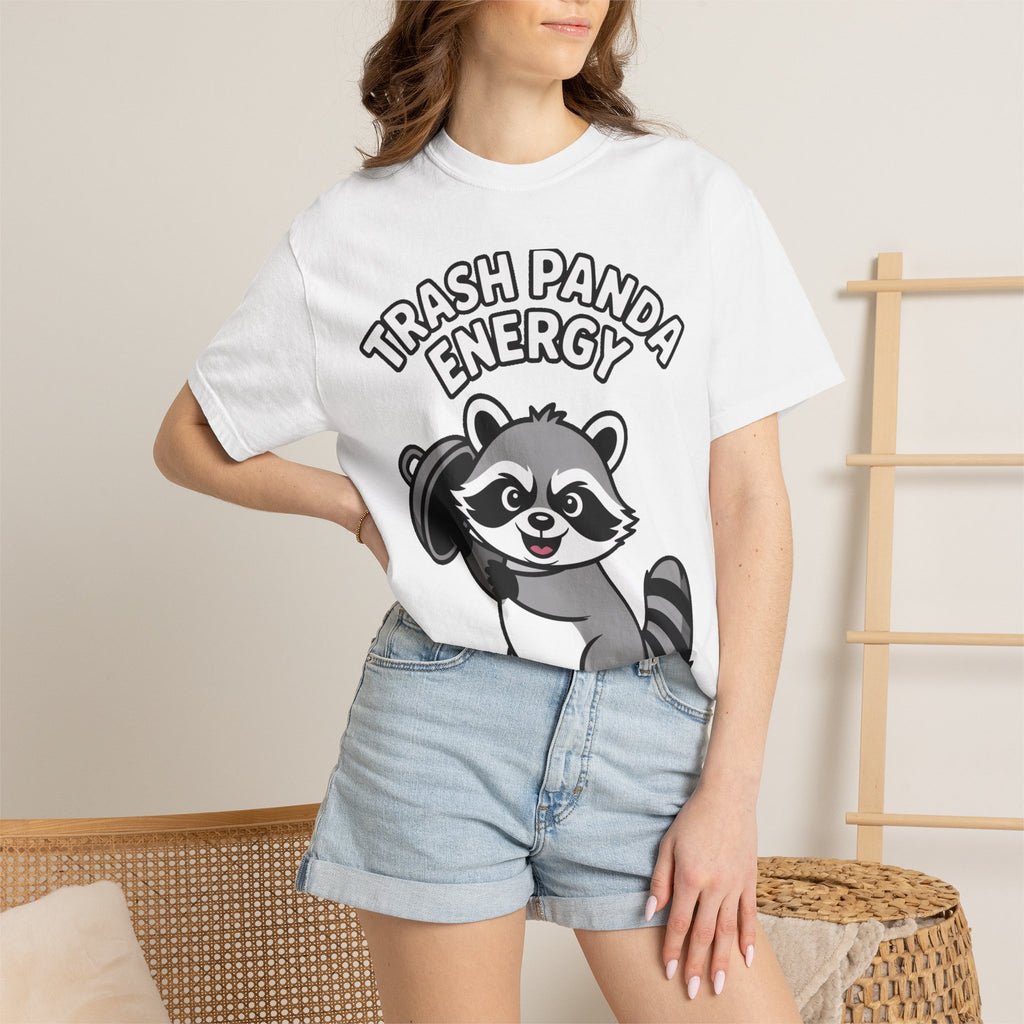 Trash Panda Energy T-Shirt, Funny Raccoon Shirt, Cute Raccoon Graphic Tee, Trash Panda Lover Gift, Unisex Garment Dyed Tee