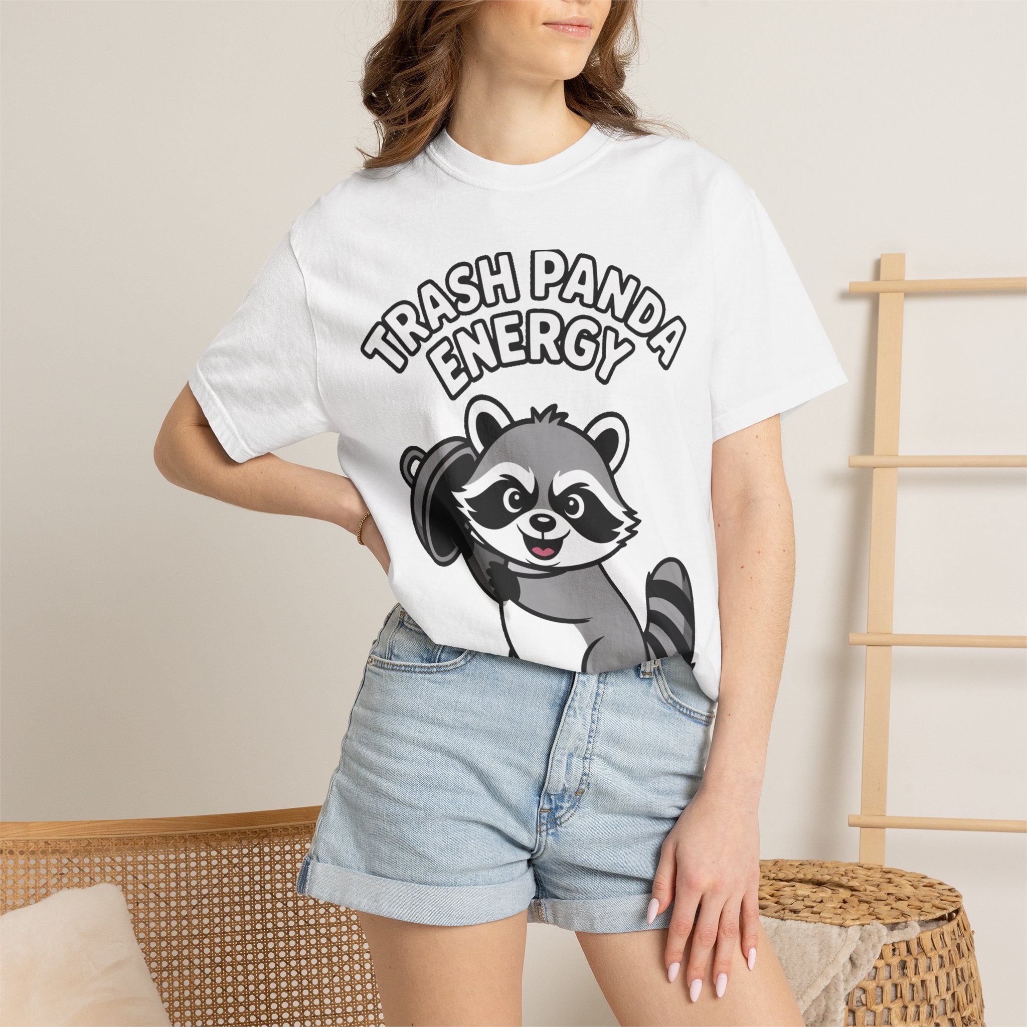 Trash Panda Energy T-Shirt, Funny Raccoon Shirt, Cute Raccoon Graphic Tee, Trash Panda Lover Gift, Unisex Garment Dyed Tee
