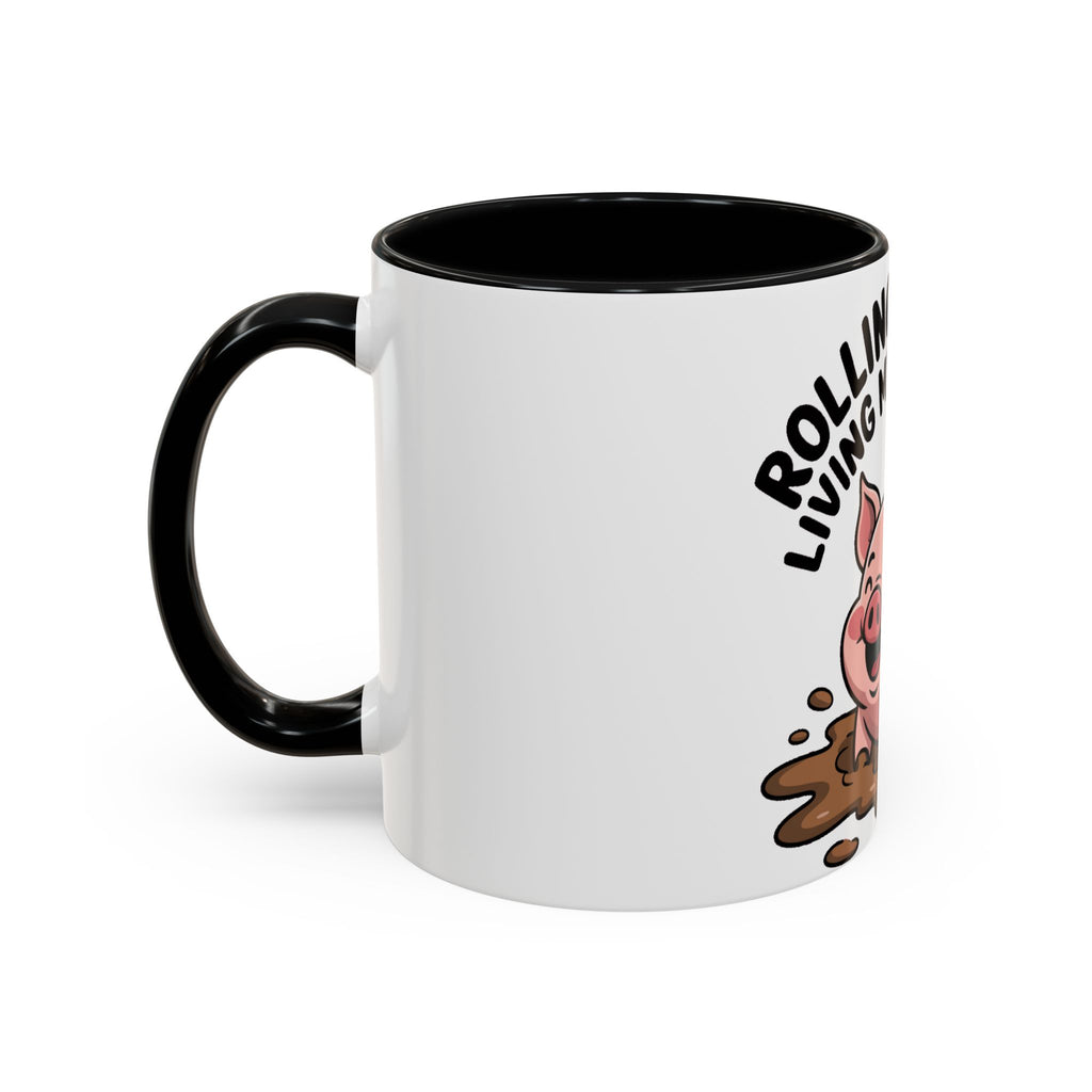 Living My Best Life Pig Mug, Funny Pig Coffee Mug, Rolling In Mud Cute Pig Gift, Farm Animal Lover Mug, Cute Pig Lover Present