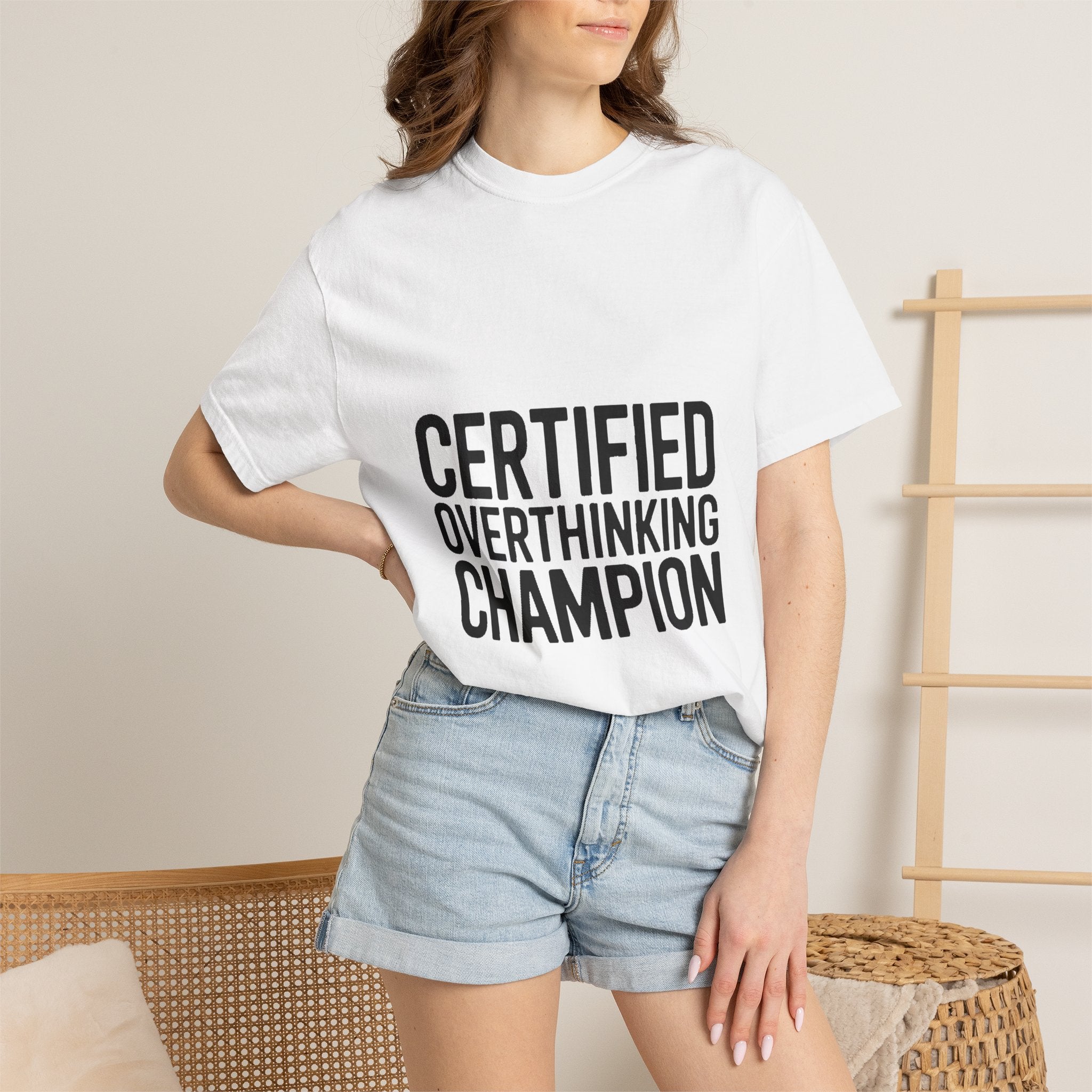 Certified Overthinking Champion Shirt, Funny Anxiety T-Shirt, Overthinker Gift, Sarcastic Quote Tee, Bold Typography Shirt