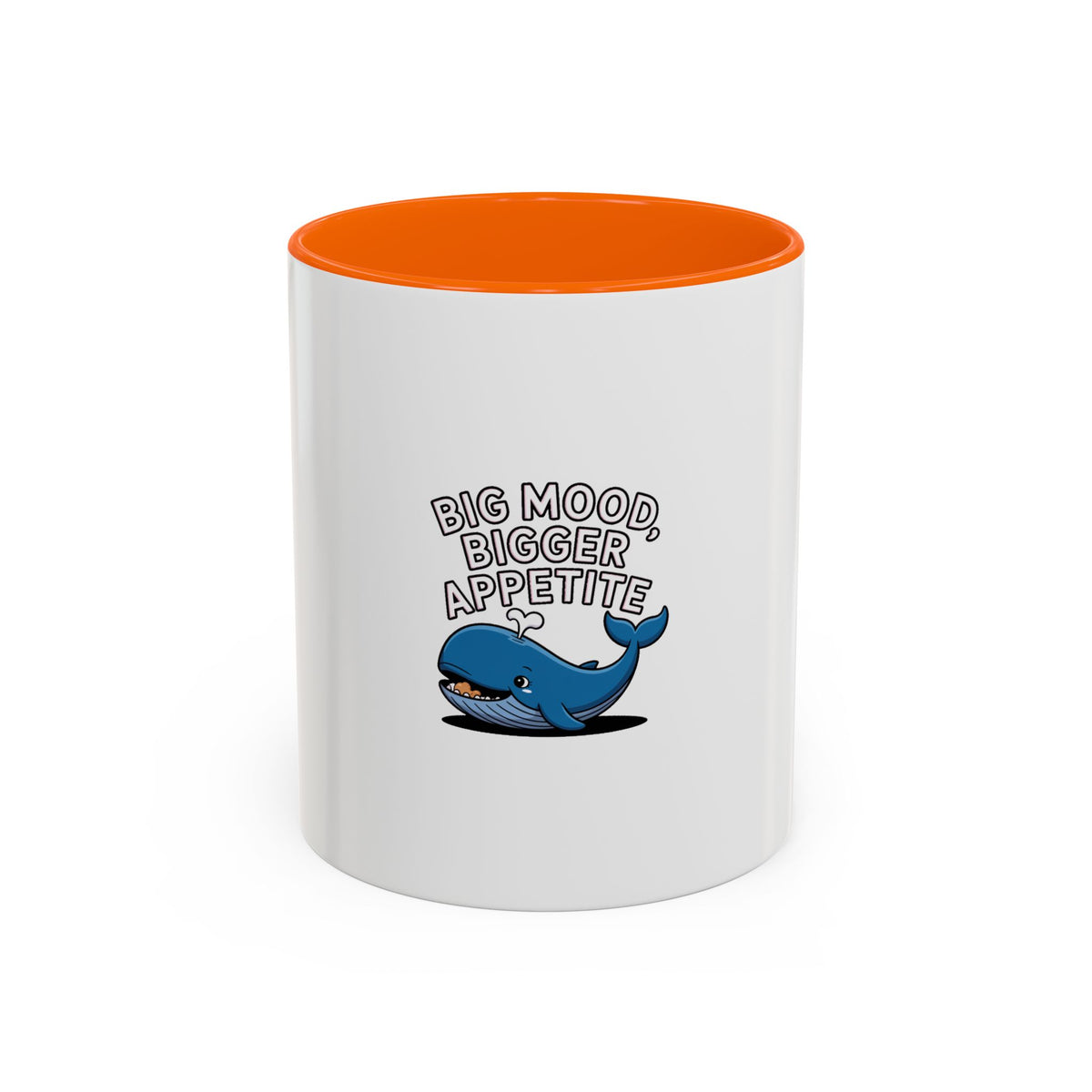 Whale Big Mood Mug, Funny Snack Lover Coffee Mug, Cute Whale Ceramic Mug, Big Appetite Gift, Foodie Coffee Cup