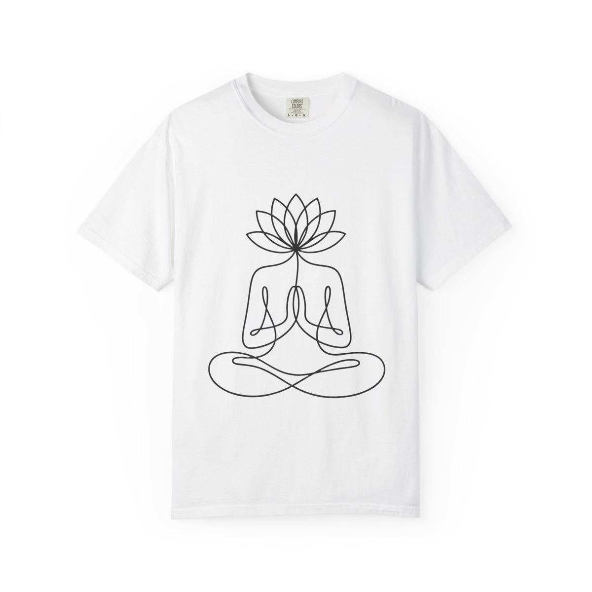 Lotus Flower Line Art Shirt, Minimalist Yoga T-Shirt, Breathe Meditation Tee, Continuous Line Lotus Tattoo Style Gift