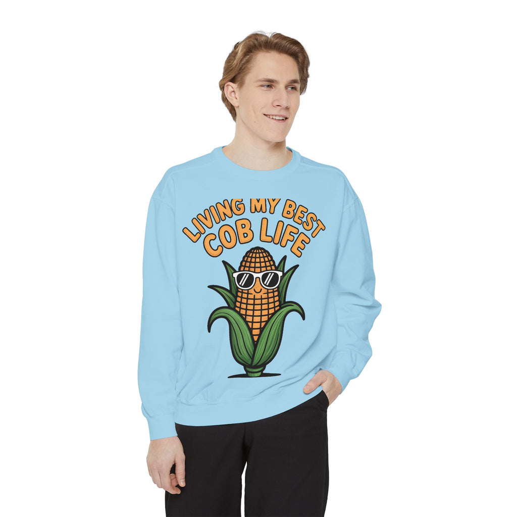 Best Cob Life Corn Sweatshirt, Funny Corn Sunglasses Crewneck, Cute Vegetable Pun Shirt, Garden Lover Gift, Embroidered Patch Style