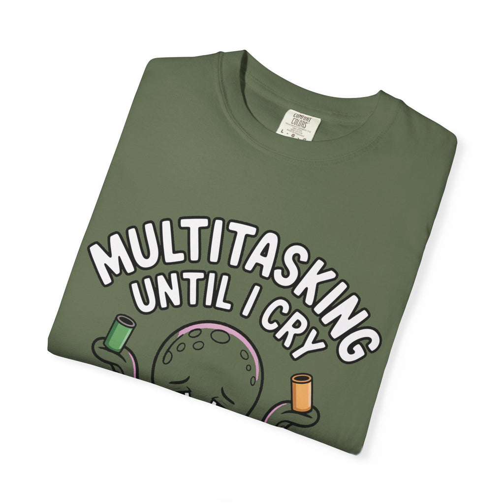 Multitasking Octopus Shirt, Funny Stressed Octopus T-Shirt, Multitasking Until I Cry Tee, Cute Cartoon Octopus Gift