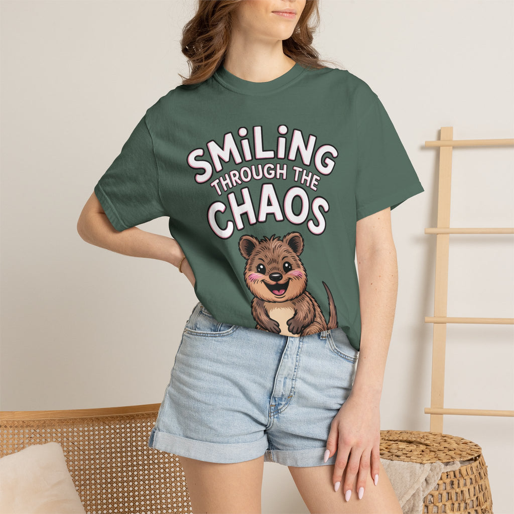 Smiling Through The Chaos Quokka Shirt, Funny Quokka T-Shirt, Cute Smiling Animal Tee, Positive Vibes Shirt, Quokka Lover Gift