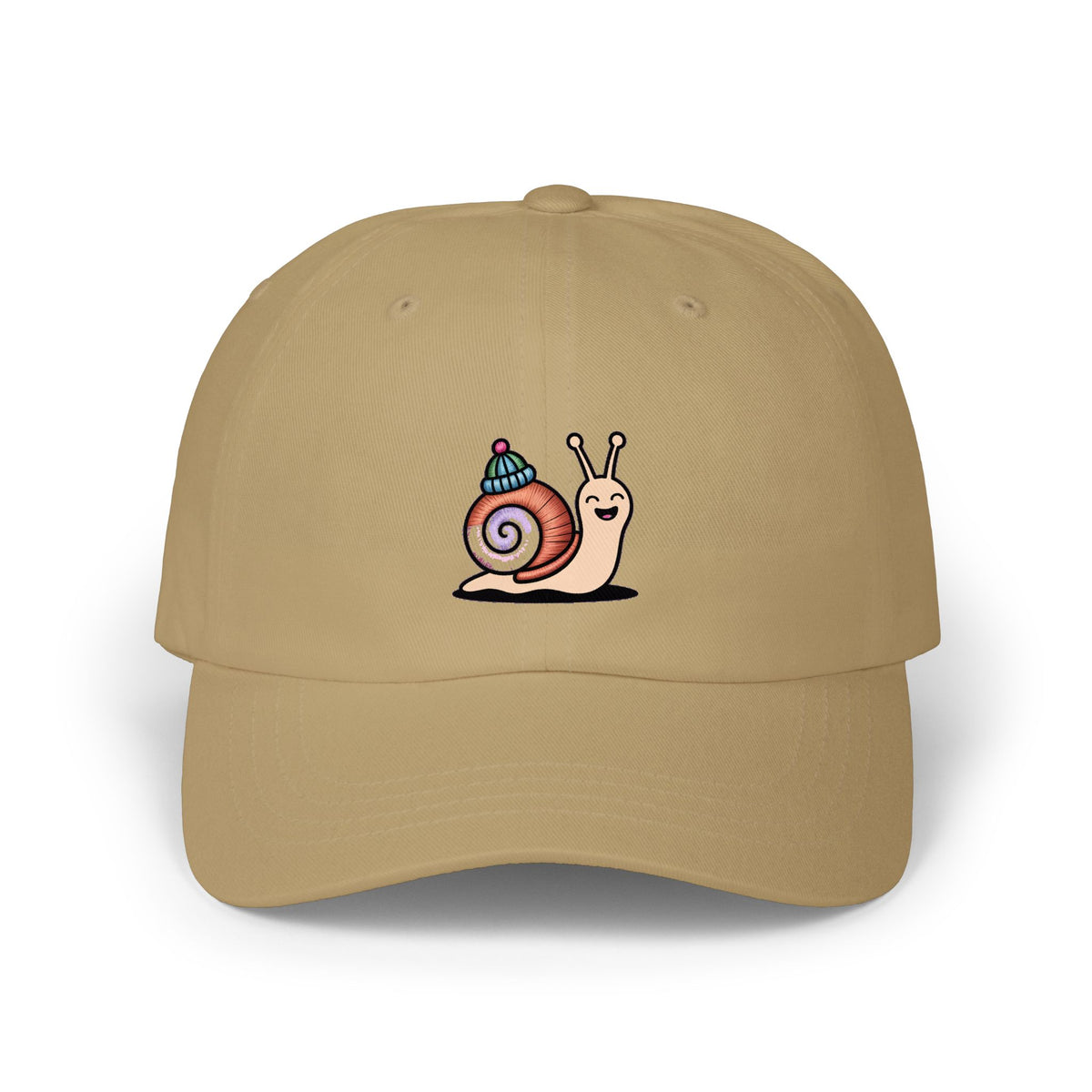 Cute Snail With Tiny Hat Dad Cap, Embroidered Snail Hat, Funny Cottagecore Baseball Cap, Cute Nature Lover Gift, Unstructured 6-Panel