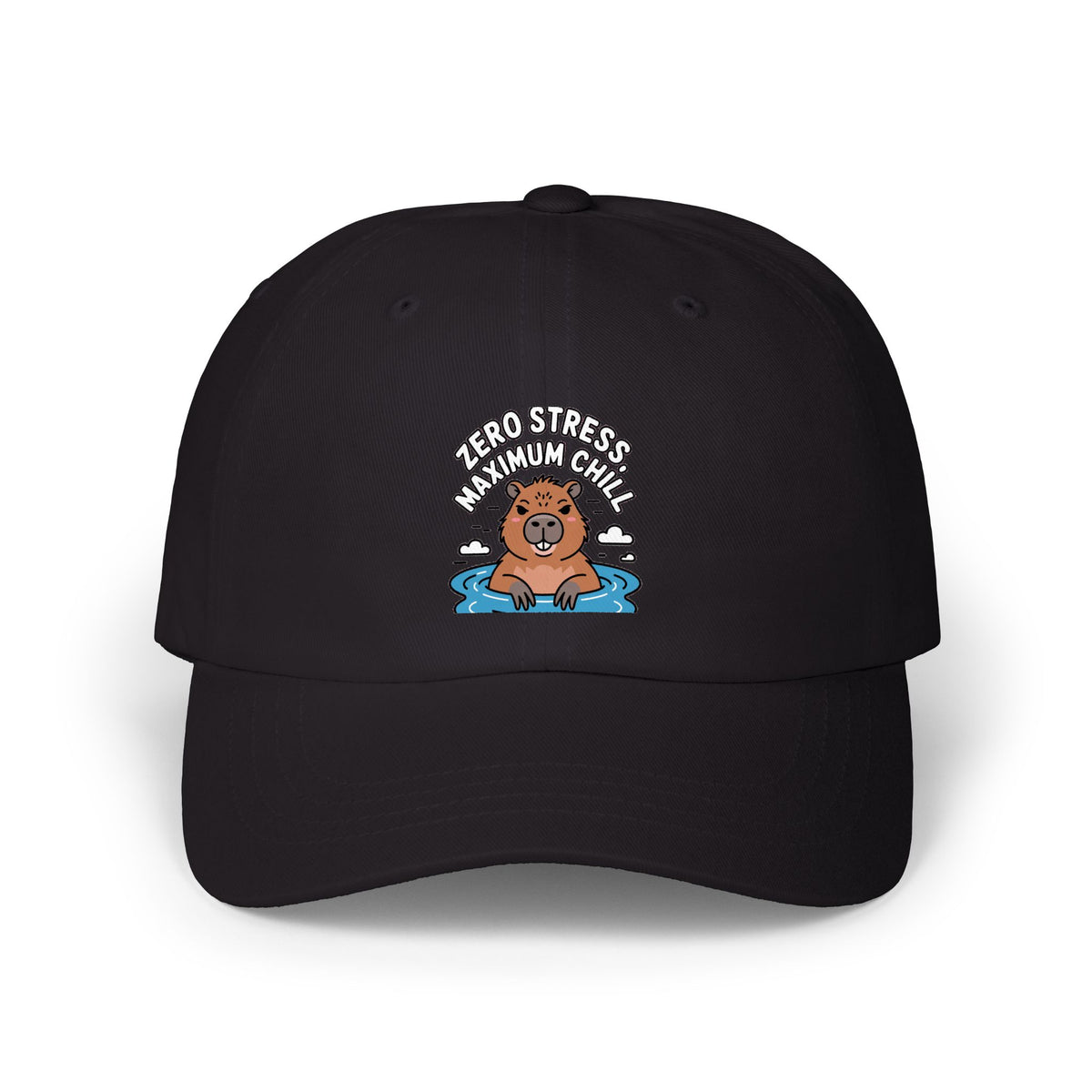 Zero Stress Capybara Dad Hat, Funny Capybara Embroidered Cap, Hot Spring Capybara Gift, Chill Animal Lover Baseball Hat