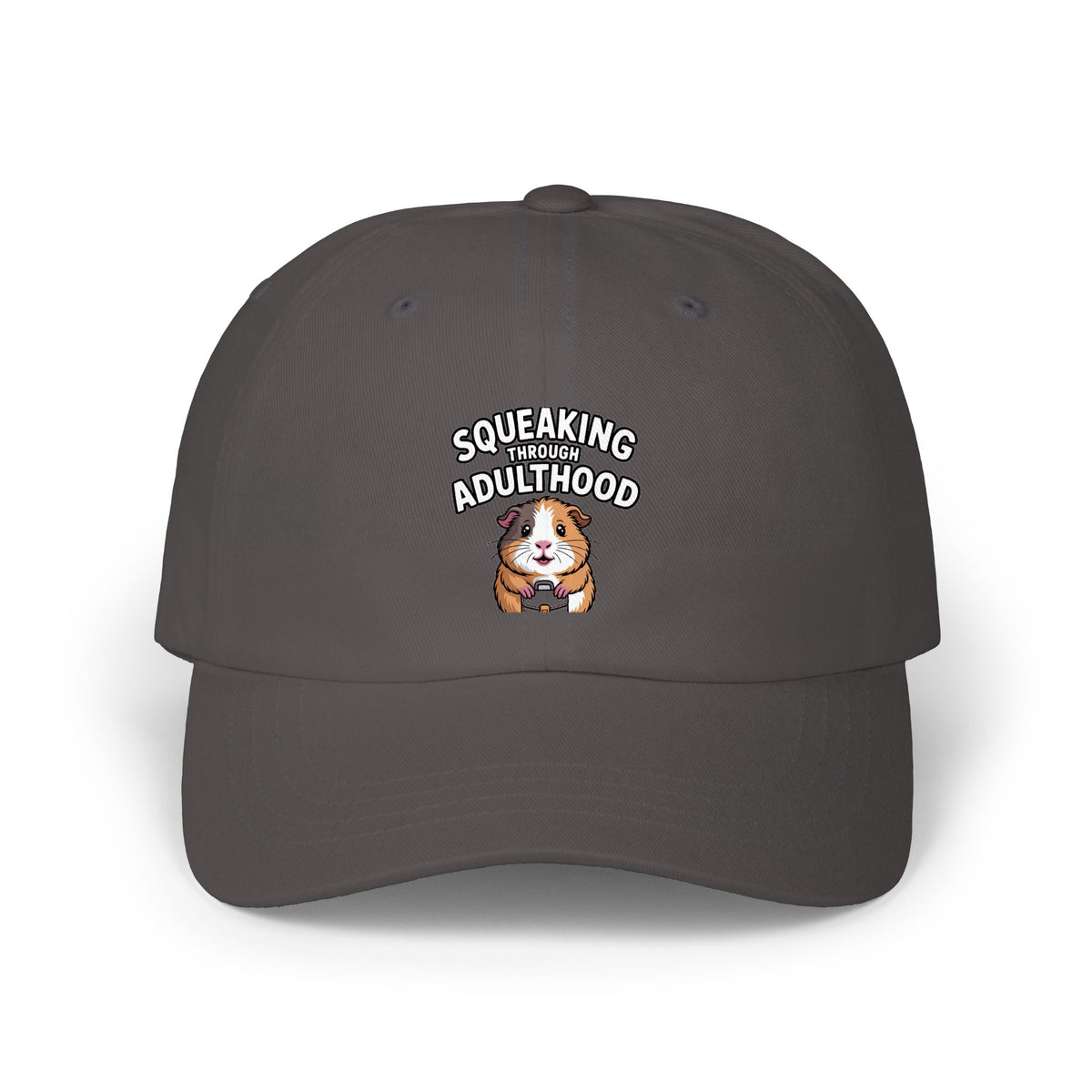 Guinea Pig Dad Cap, Funny 'Squeaking Through Adulthood' Hat, Cute Guinea Pig Embroidered Cap, Adulting Gift for Pet Lovers