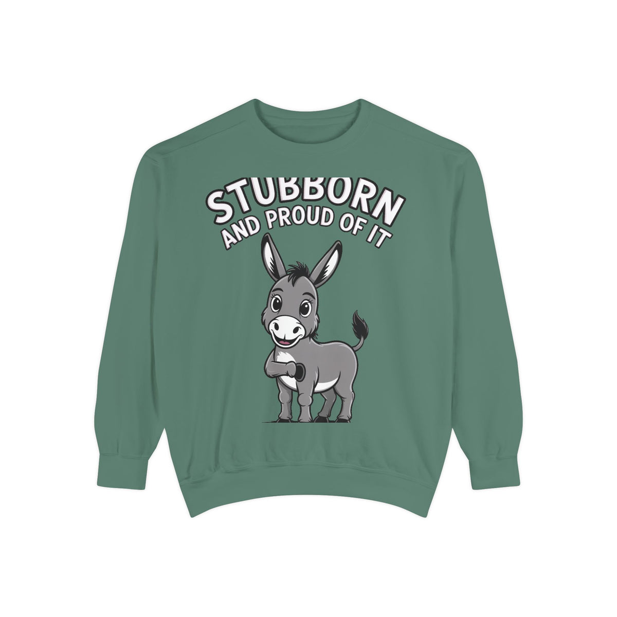 Stubborn Donkey Sweatshirt, Funny Donkey Crewneck, Stubborn And Proud Of It Shirt, Cute Farm Animal Gift, Embroidered Style Sweater