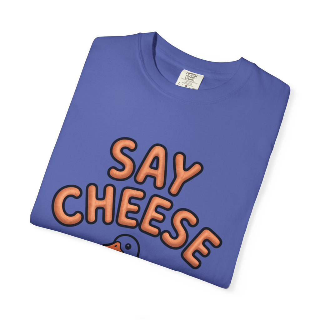 Say Cheese Goose Shirt, Funny Camera Goose T-Shirt, Cute Cartoon Goose Lover Gift, Photography Shirt for Photographer