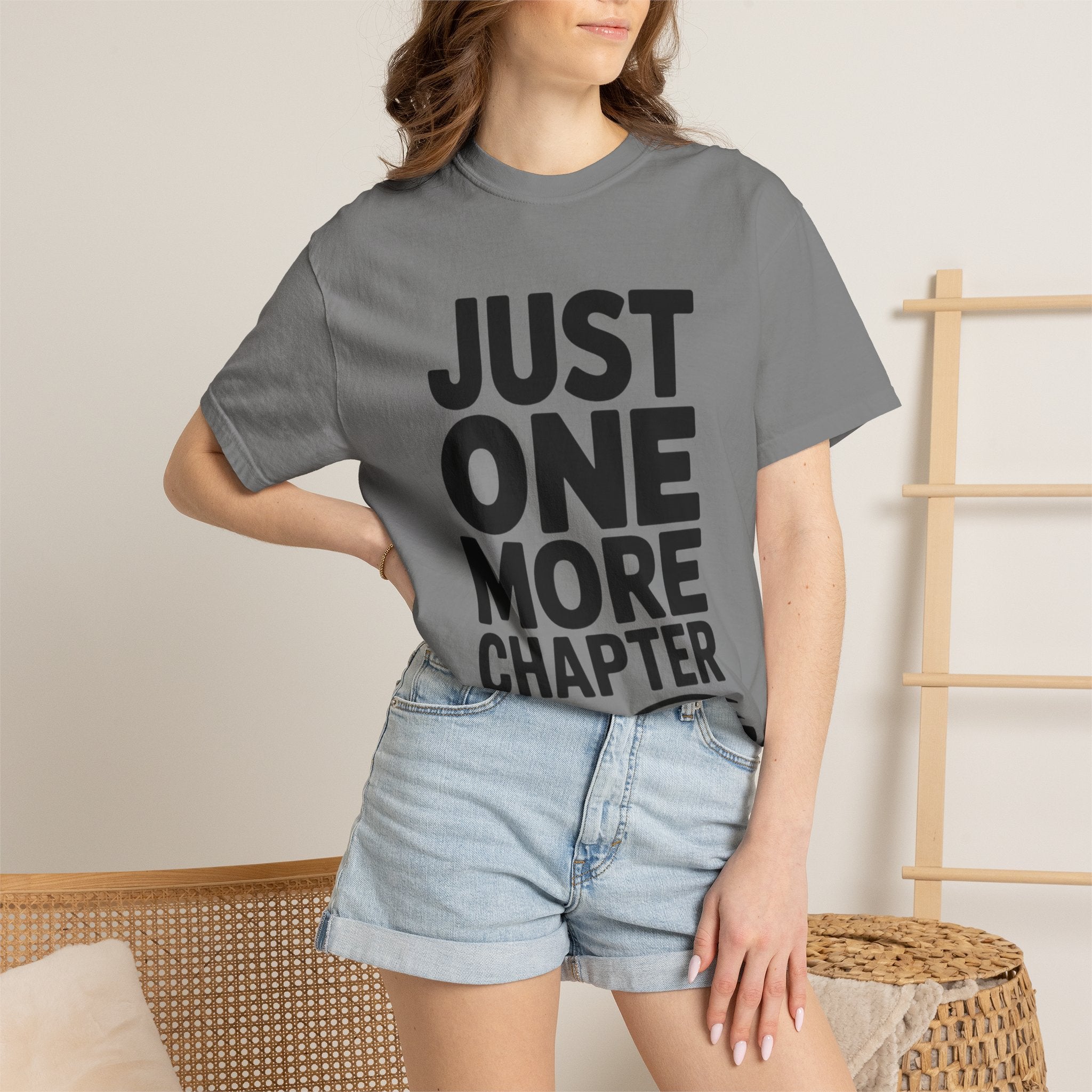 Just One More Chapter Shirt, Funny Book Lover T-Shirt, Bookworm Gift, Reading Addict Tee, Minimalist Typography Bookish Shirt