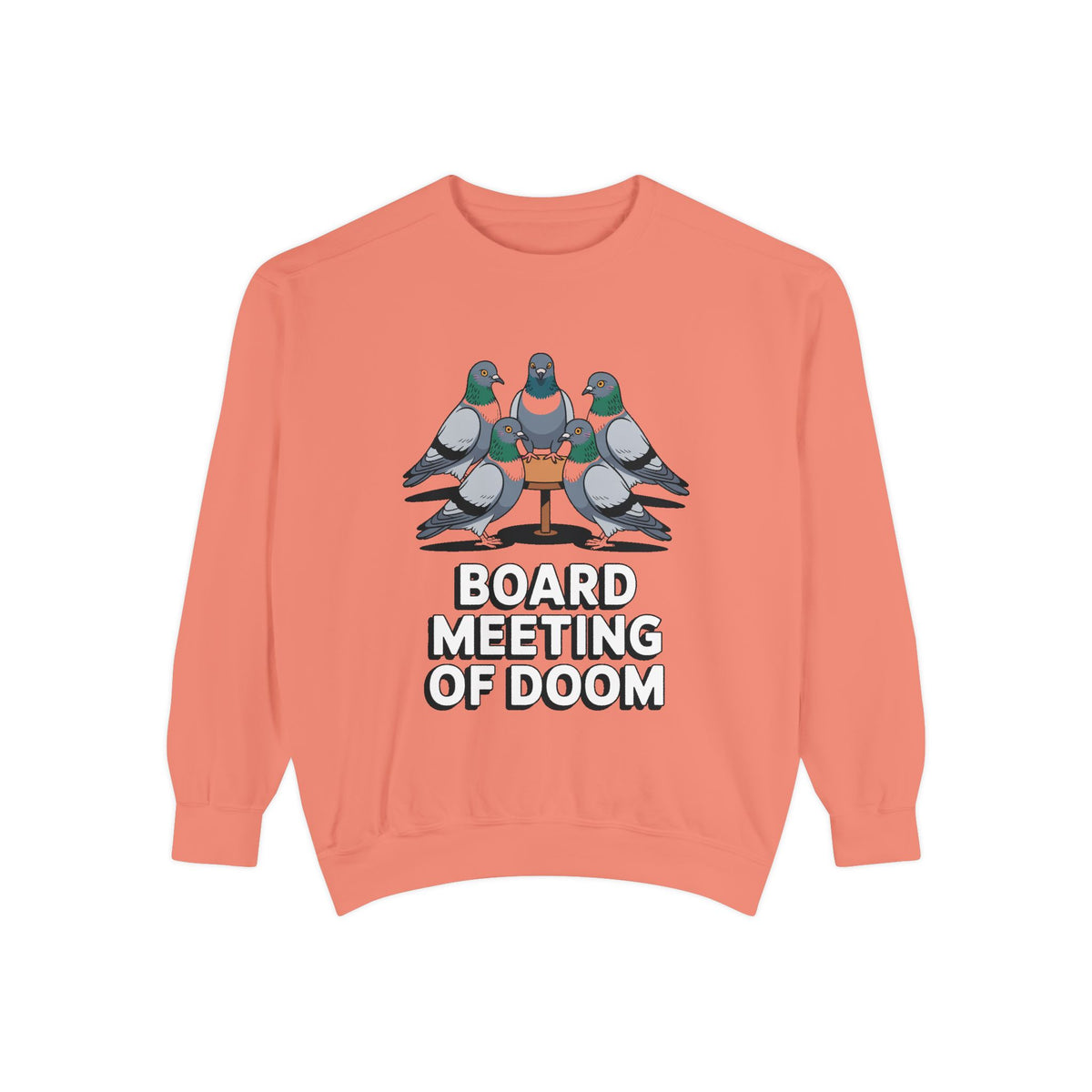 Funny Pigeon Sweatshirt, Board Meeting Of Doom Crewneck, Office Humor Bird Gift, Funny Coworker Sweater
