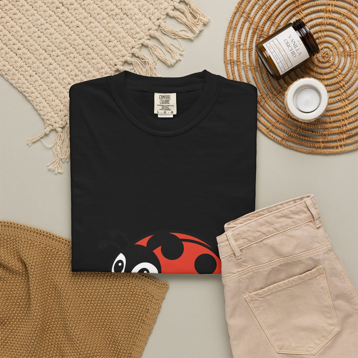 Cute Ladybug T-Shirt, Ladybug On A Leaf Shirt, Garden Bug Lover Gift, Nature Insect Graphic Tee, Kids Ladybug Shirt