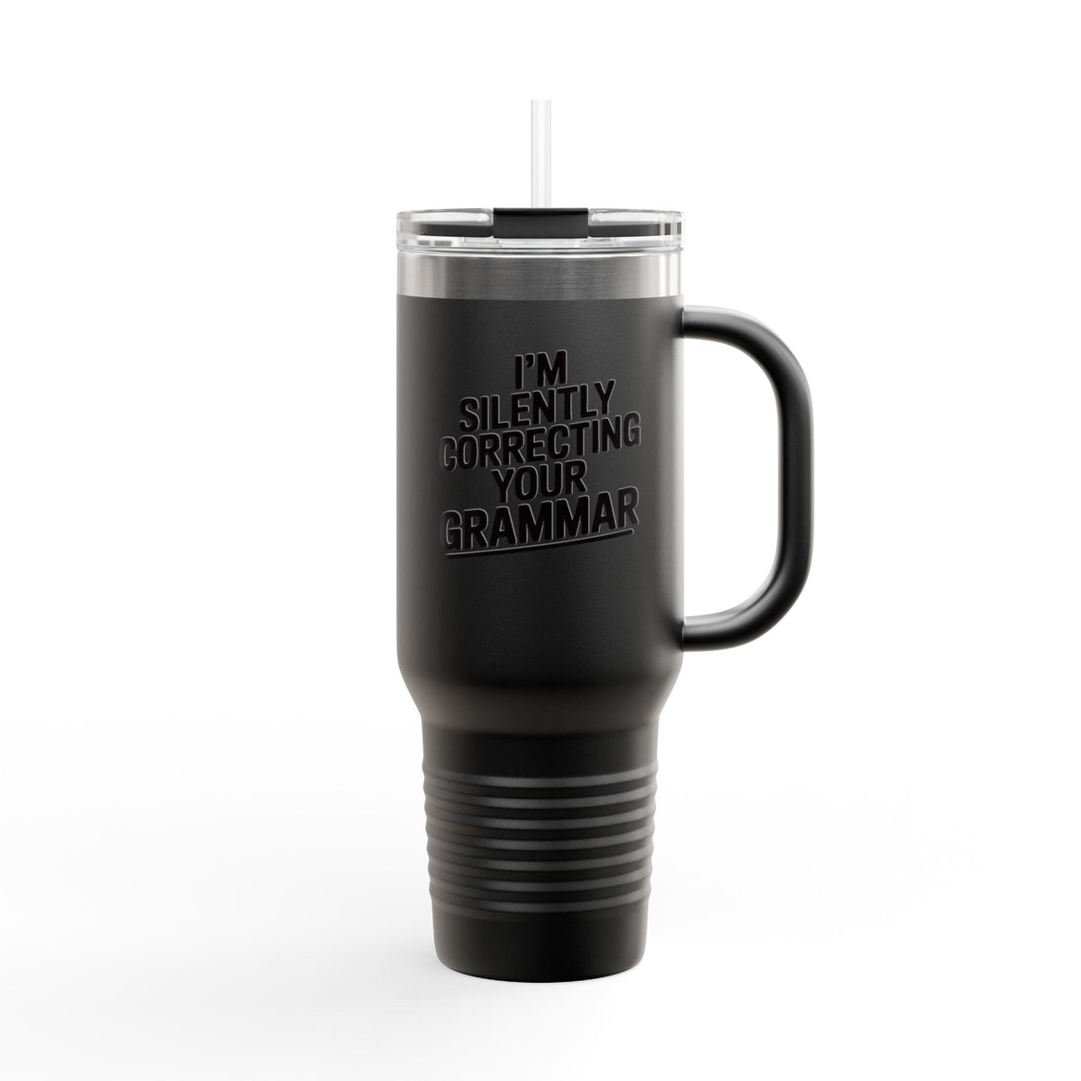 Silently Correcting Your Grammar Tumbler, Funny Grammar Police 40oz Travel Mug, Sarcastic Teacher Gift, English Nerd Cup