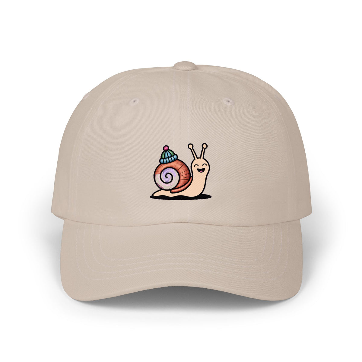 Cute Snail With Tiny Hat Dad Cap, Embroidered Snail Hat, Funny Cottagecore Baseball Cap, Cute Nature Lover Gift, Unstructured 6-Panel