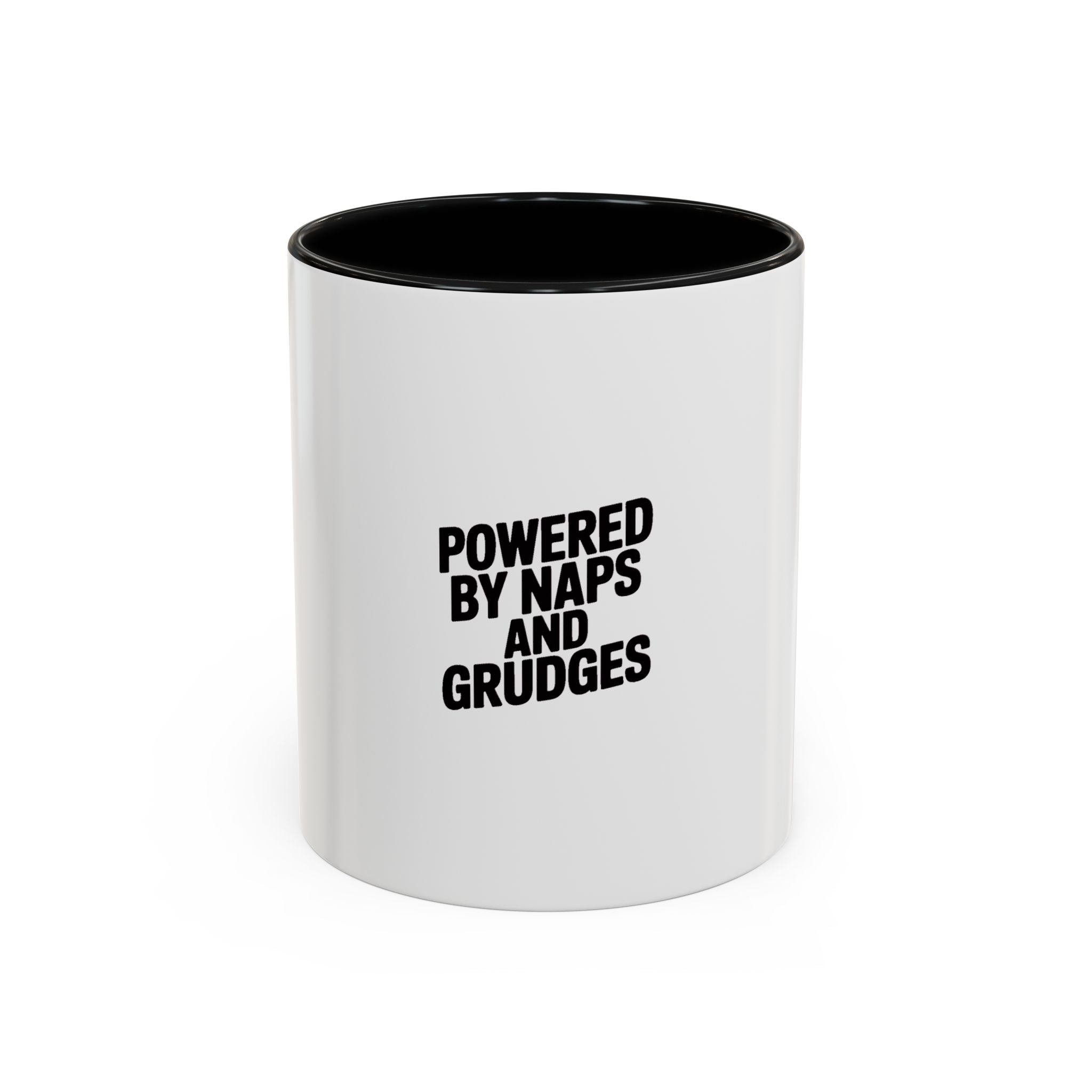 Powered By Naps And Grudges Mug, Funny Sarcastic Coffee Mug, Introvert Gift, Bold Typography Mug, Sassy Quote Coffee Cup Gift