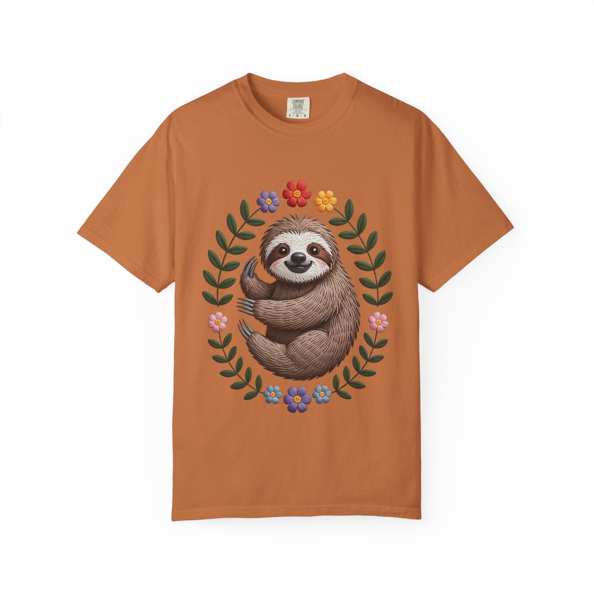 Floral Sloth T-Shirt