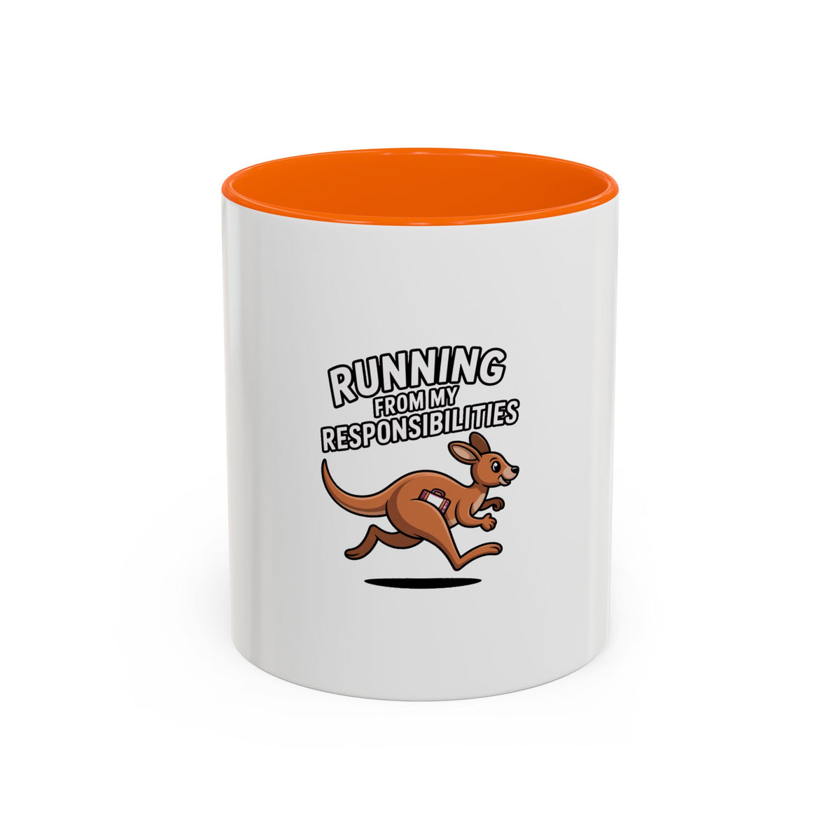 Running From My Responsibilities Mug, Funny Kangaroo Coffee Mug, Cute Cartoon Animal Gift, Sarcastic Adulting Mug for Procrastinators