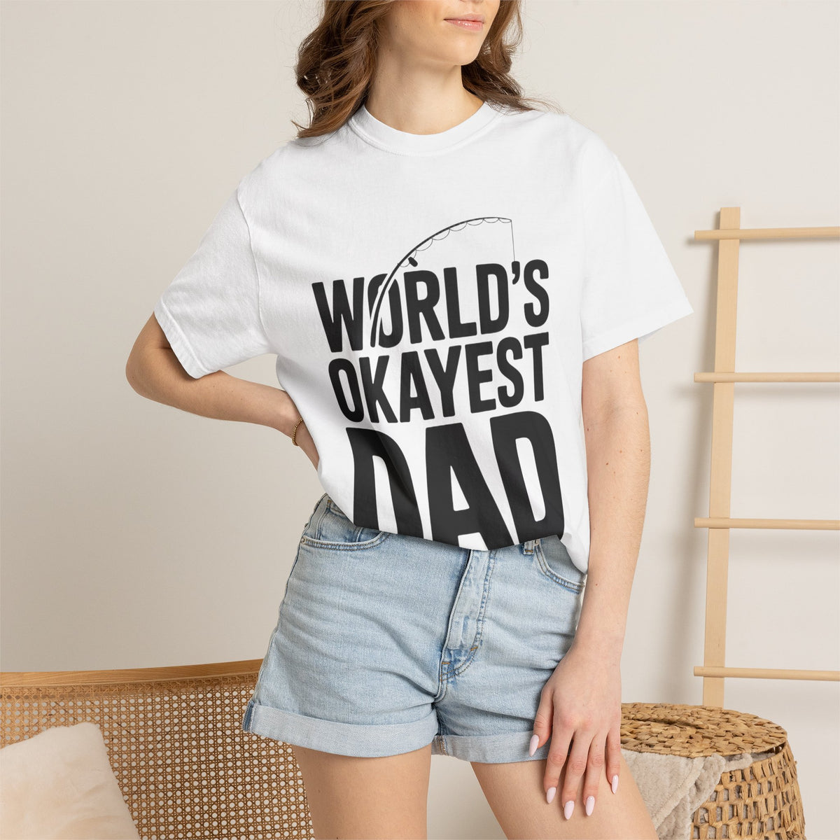 World's Okayest Dad Shirt, Funny Fishing Dad T-Shirt, Fathers Day Gift, Funny Dad Gift From Kids, Sarcastic Dad Tee
