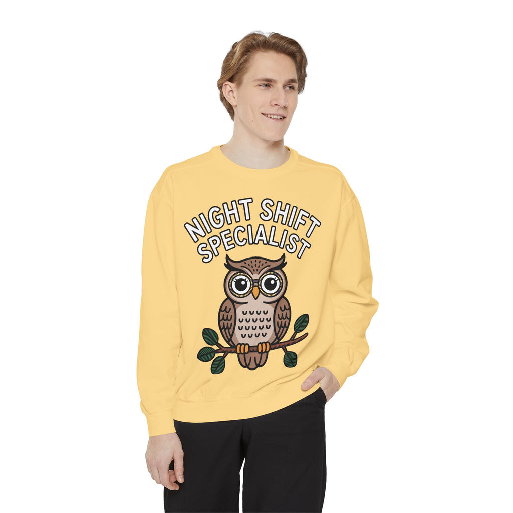 Night Shift Owl Sweatshirt, Funny Night Owl Crewneck, Night Shift Specialist Gift, Cute Bird Lover Sweatshirt, Nurse Gift