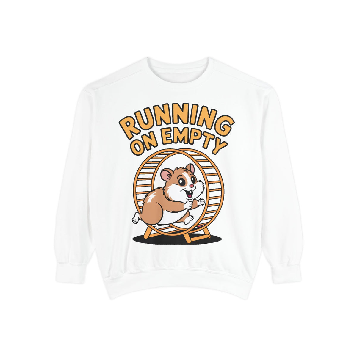 Running On Empty Hamster Sweatshirt, Funny Tired Hamster Crewneck, Cute Exhausted Wheel Shirt, Burnout Gift for Tired Mom Dad