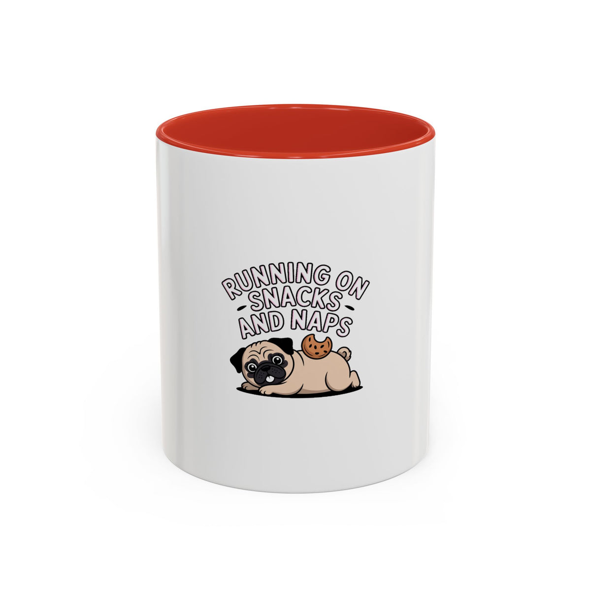 Funny Pug Mug, Running On Snacks And Naps Mug, Cute Pug Lover Gift, Lazy Dog Coffee Mug, Pug Owner Birthday Gift