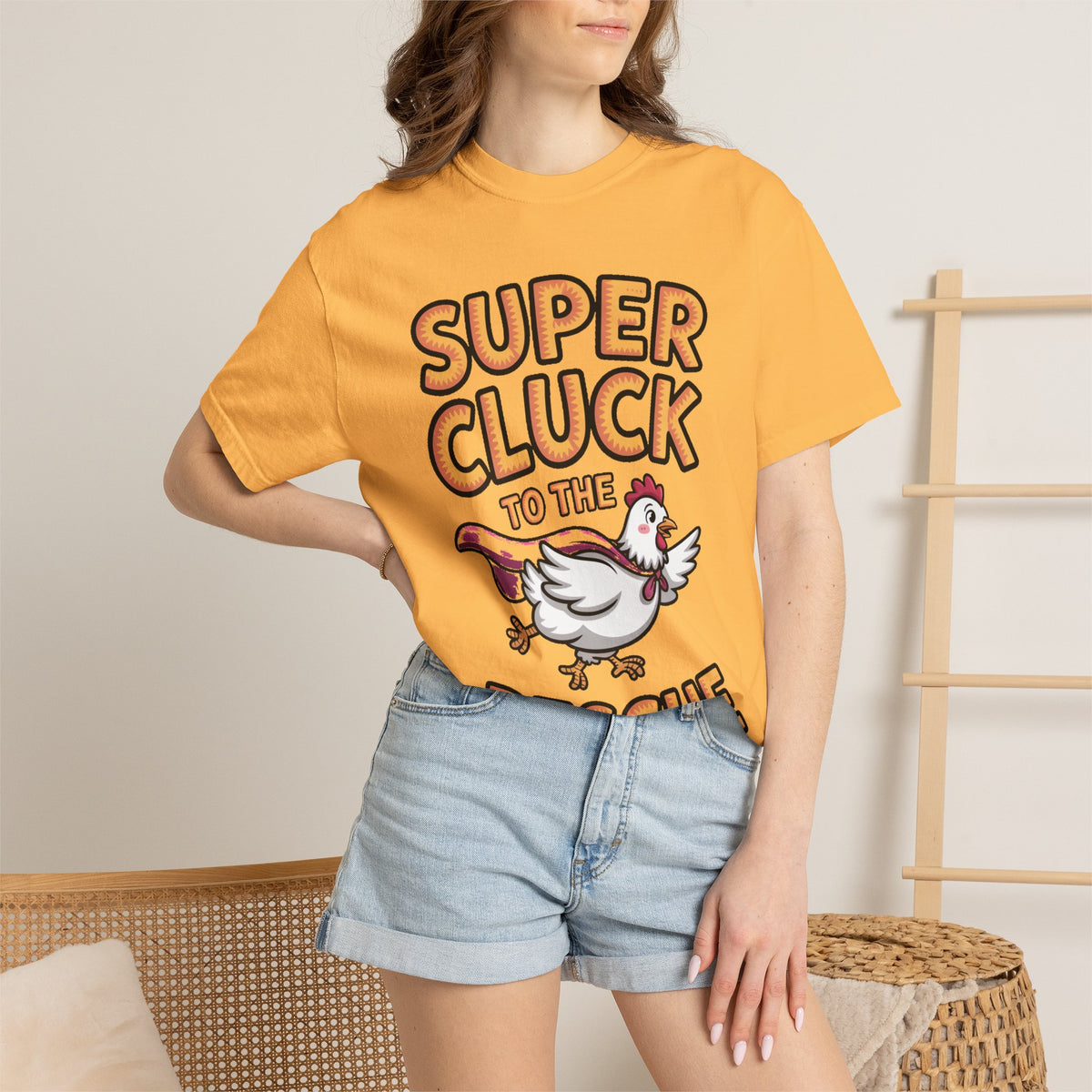 Funny Chicken Superhero Shirt, Super Cluck To The Rescue T-Shirt, Cute Cartoon Chicken Tee, Farm Animal Lover Gift